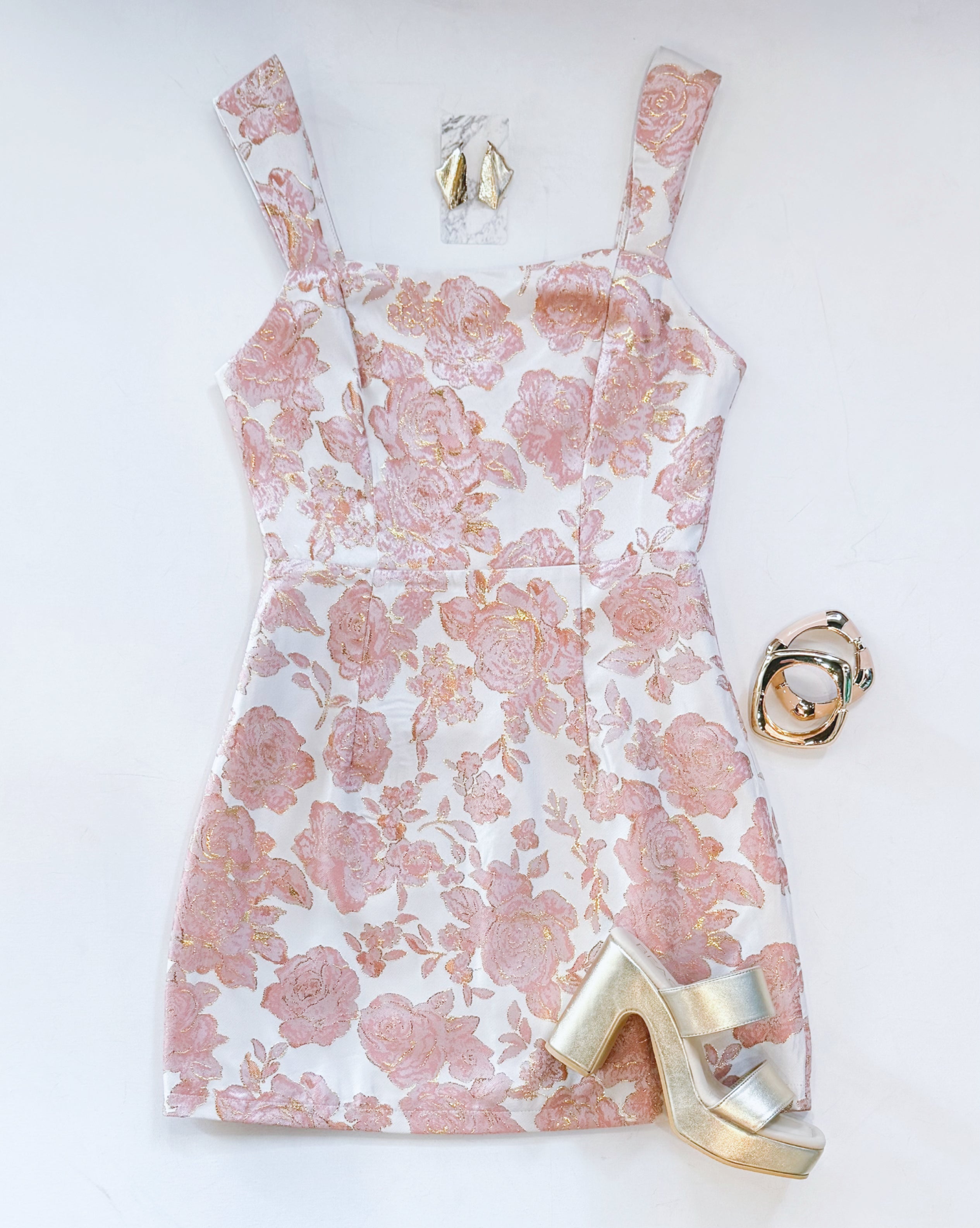 BLOSSOMING BROCADE EVENT DRESS