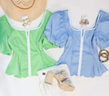 SCHOOL'S OUT PEPLUM TOP (APPLE GREEN)