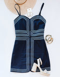 TOP STITCH CUTOUT DRESS