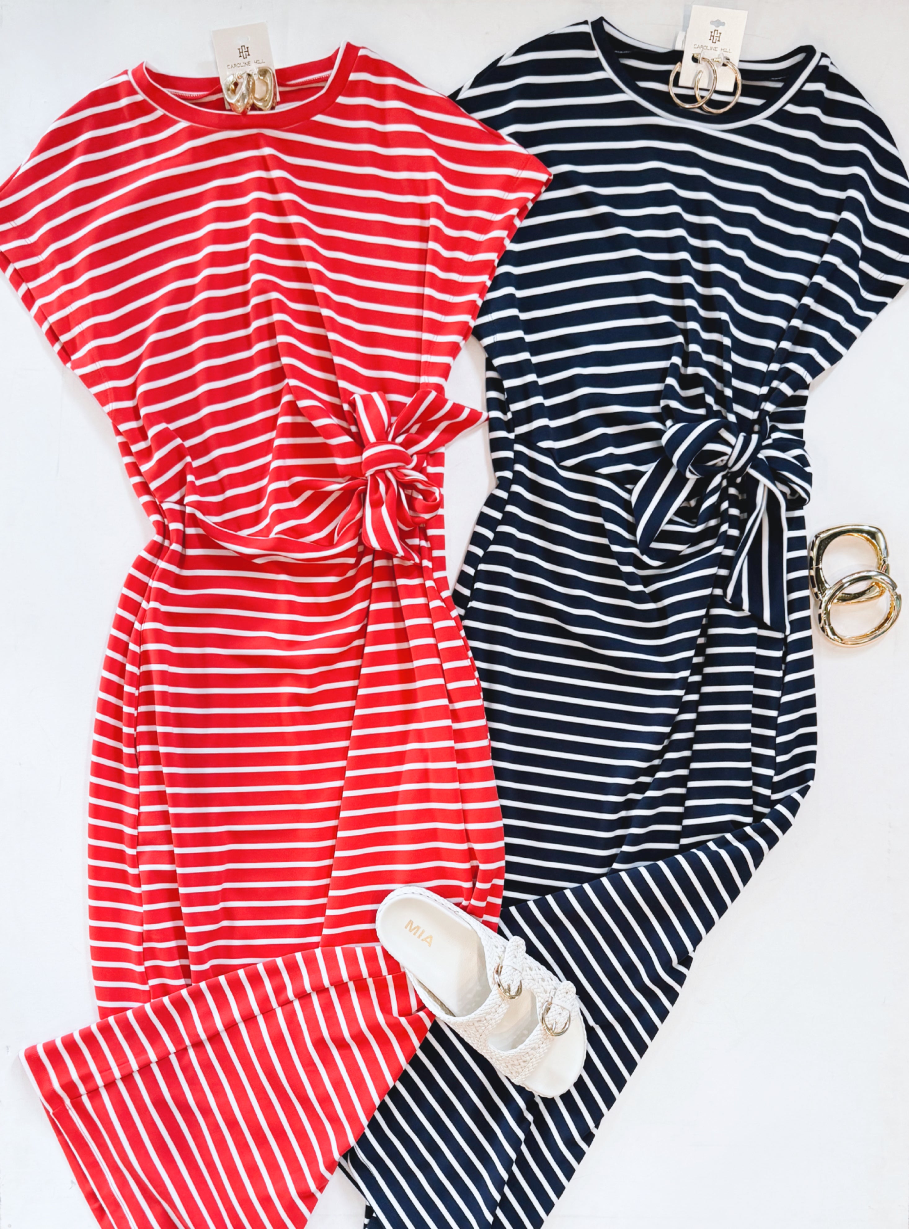 POOLSIDE ANKLE DRESS (NAVY)