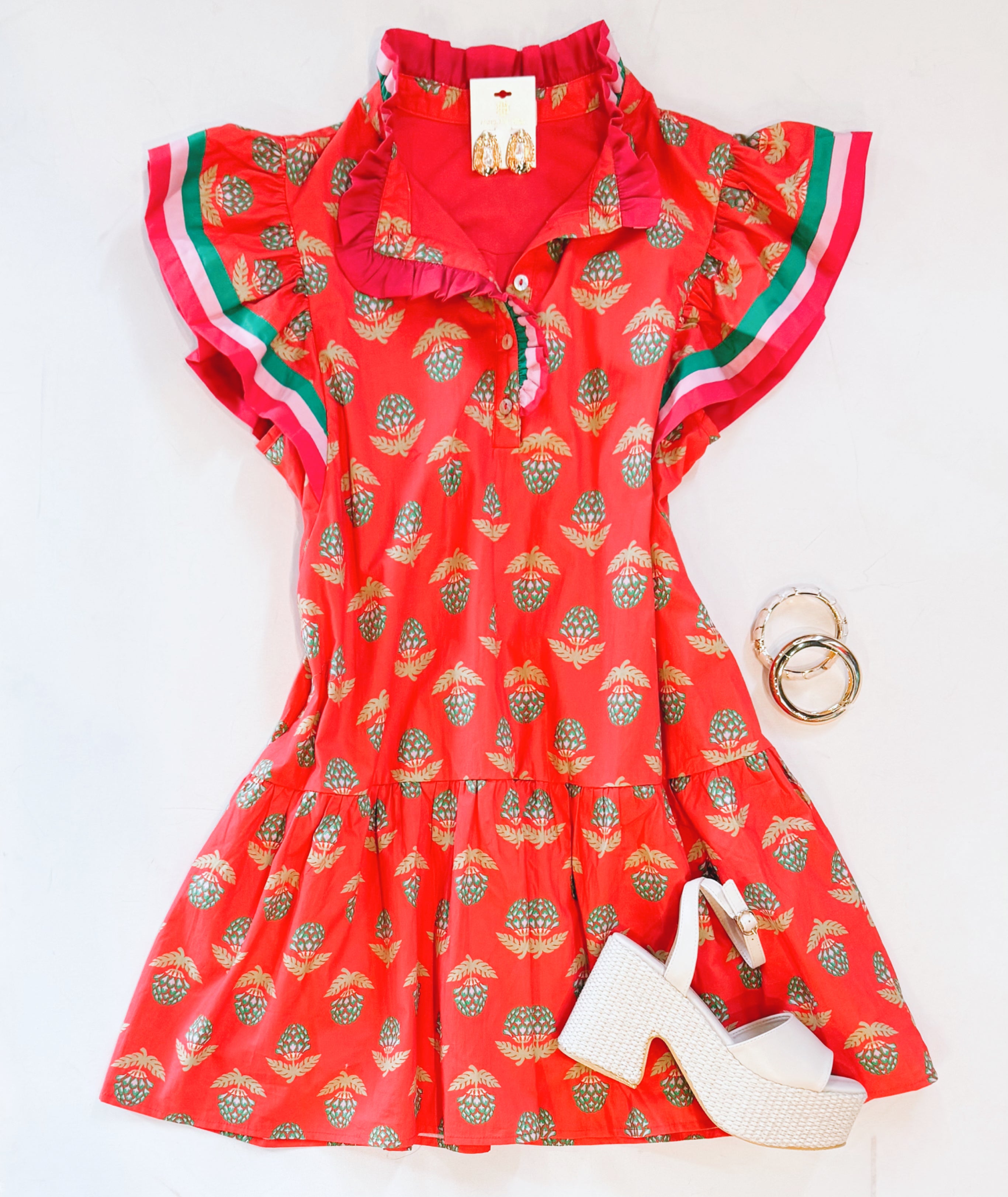 LIVING COLOR RUFFLE DRESS