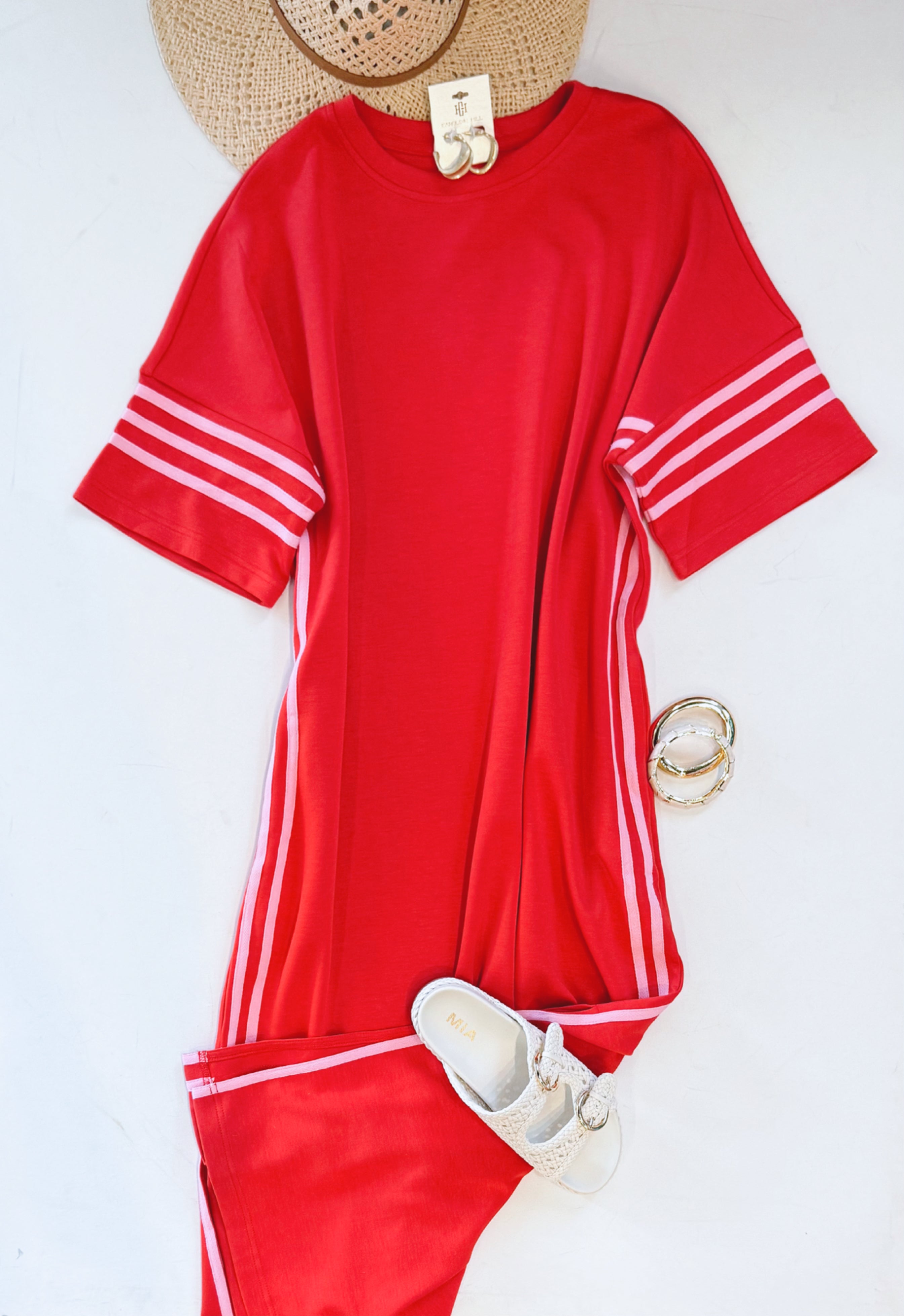 RACING STRIPES TSHIRT DRESS