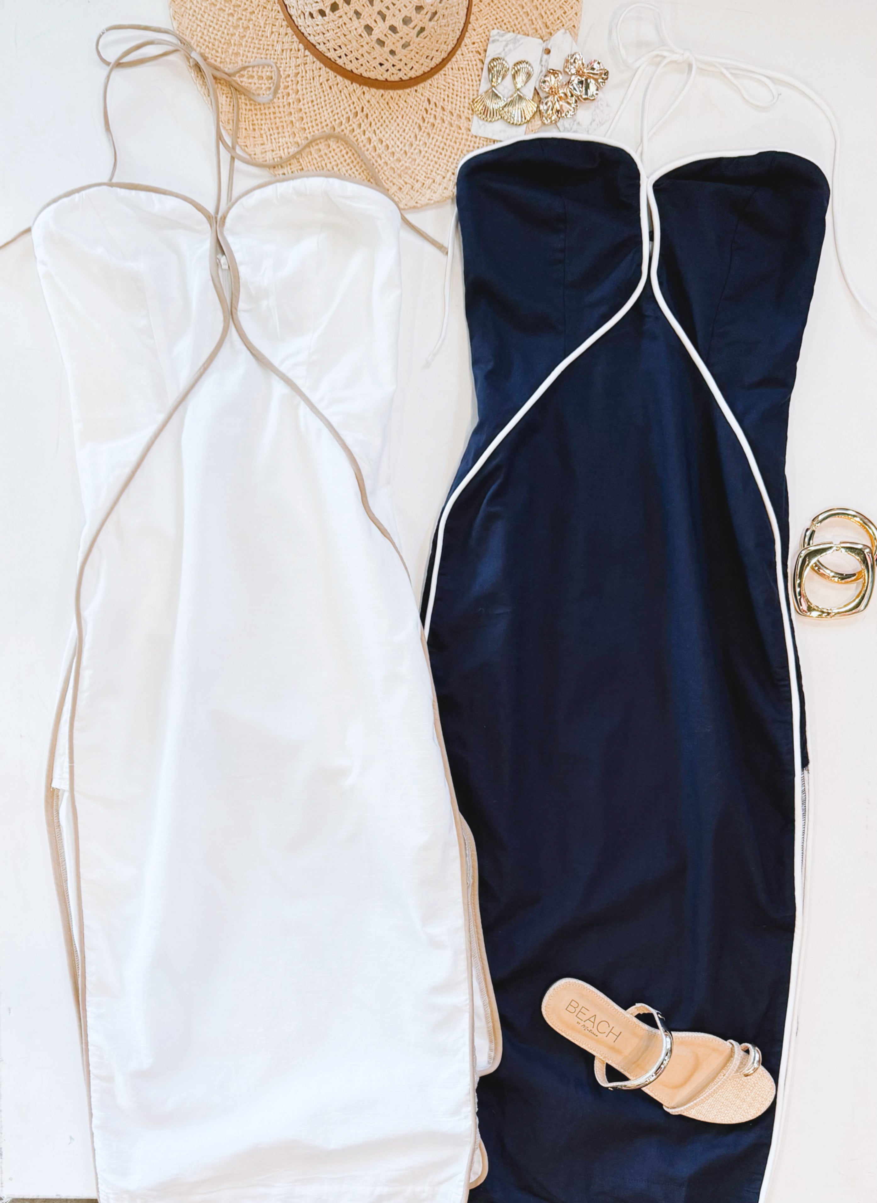 SUMMER NIGHTS MIDI DRESS (WHITE)