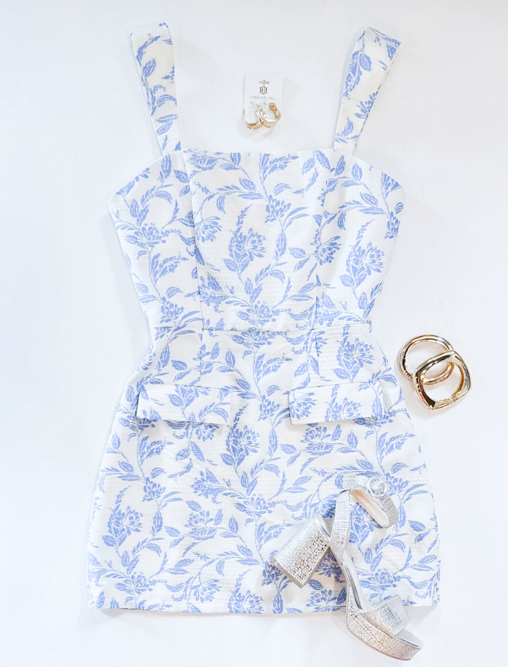 BLUE VINE POCKET DRESS