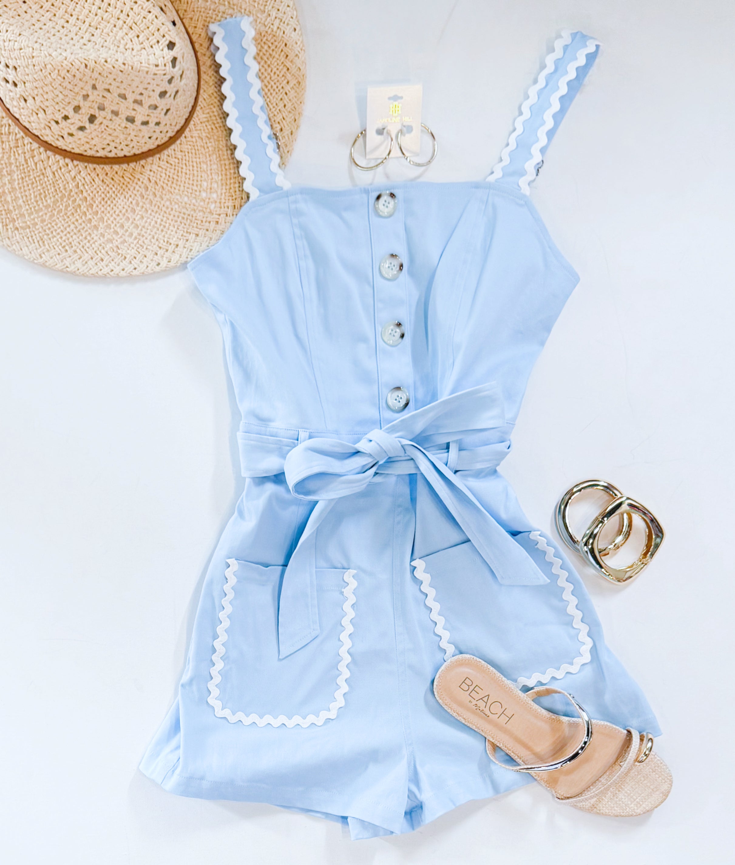 ABOUT TOWN SCALLOP ROMPER