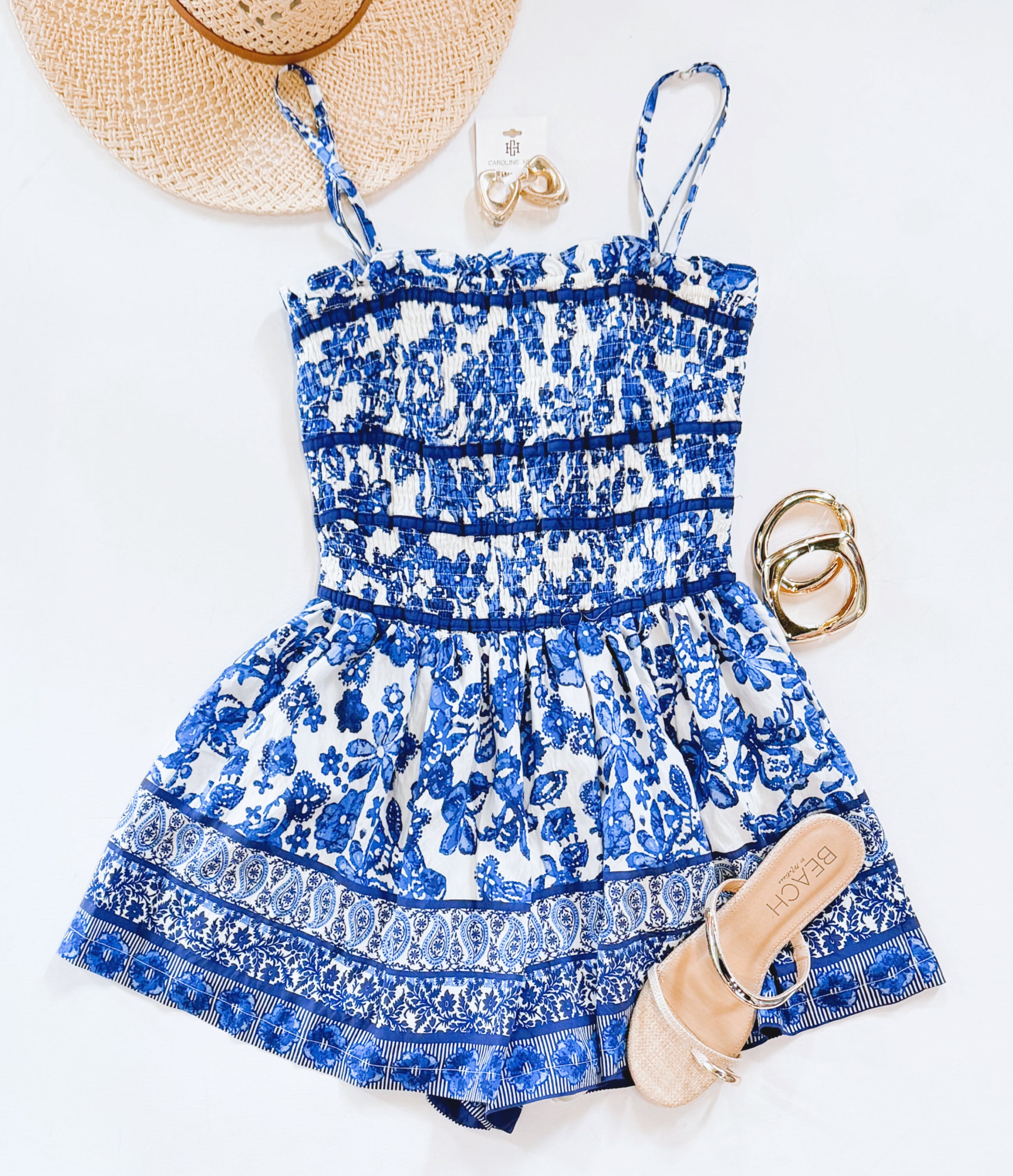 GRECIAN SMOCKED ROMPER