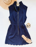 NAVY BABY SCALLOP DRESS