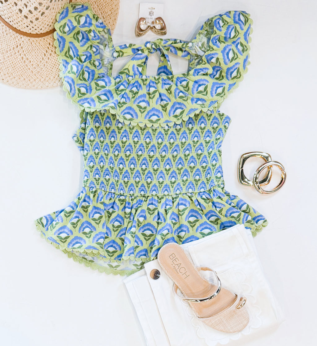 VIOLET BLOOMS TIEBACK TANK
