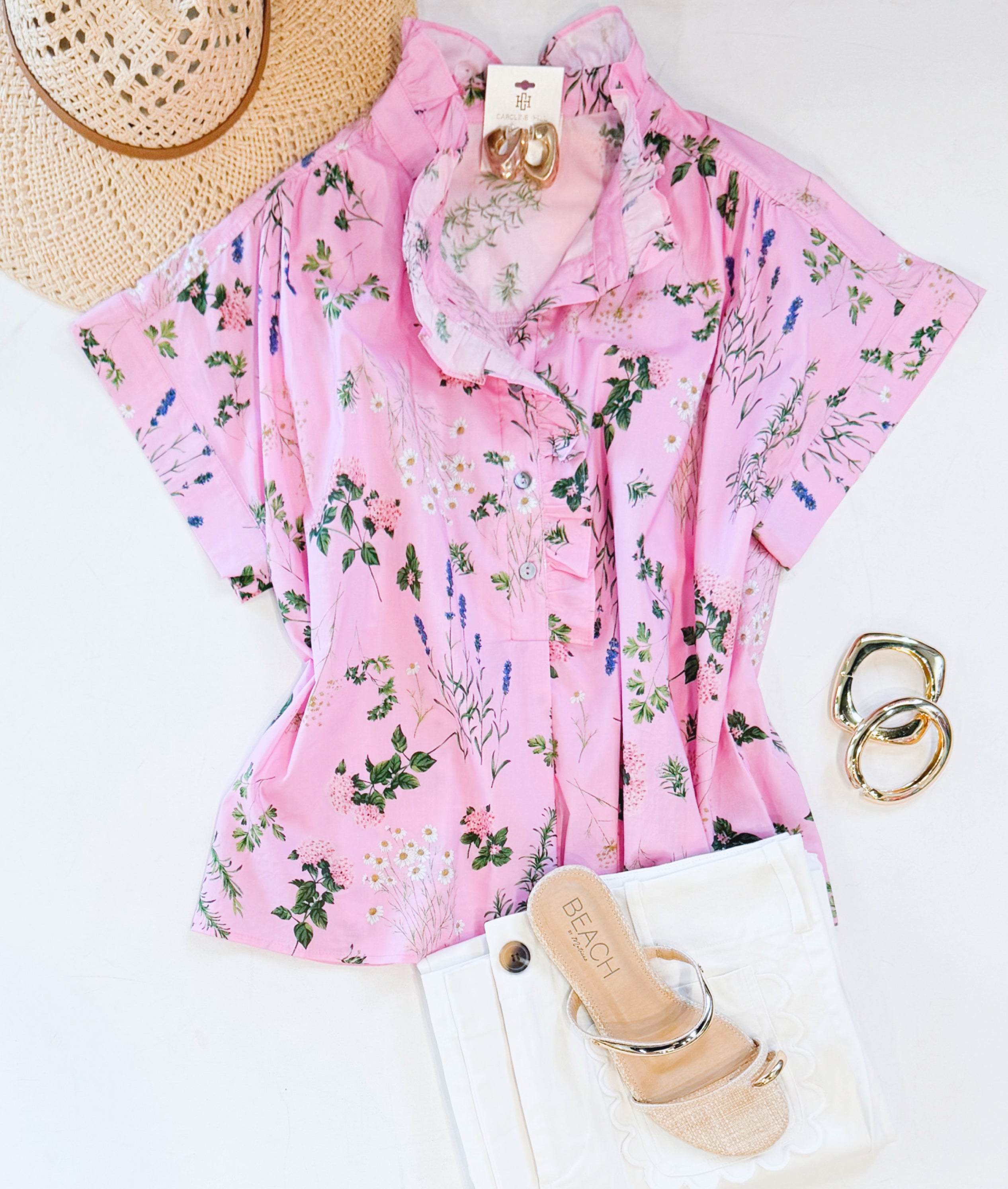 FLOWER FIELD RUFFLE TOP