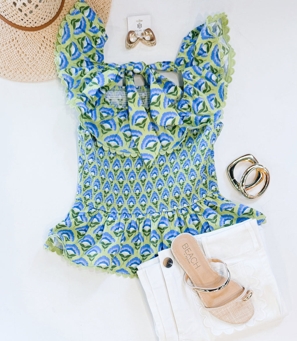 VIOLET BLOOMS TIEBACK TANK