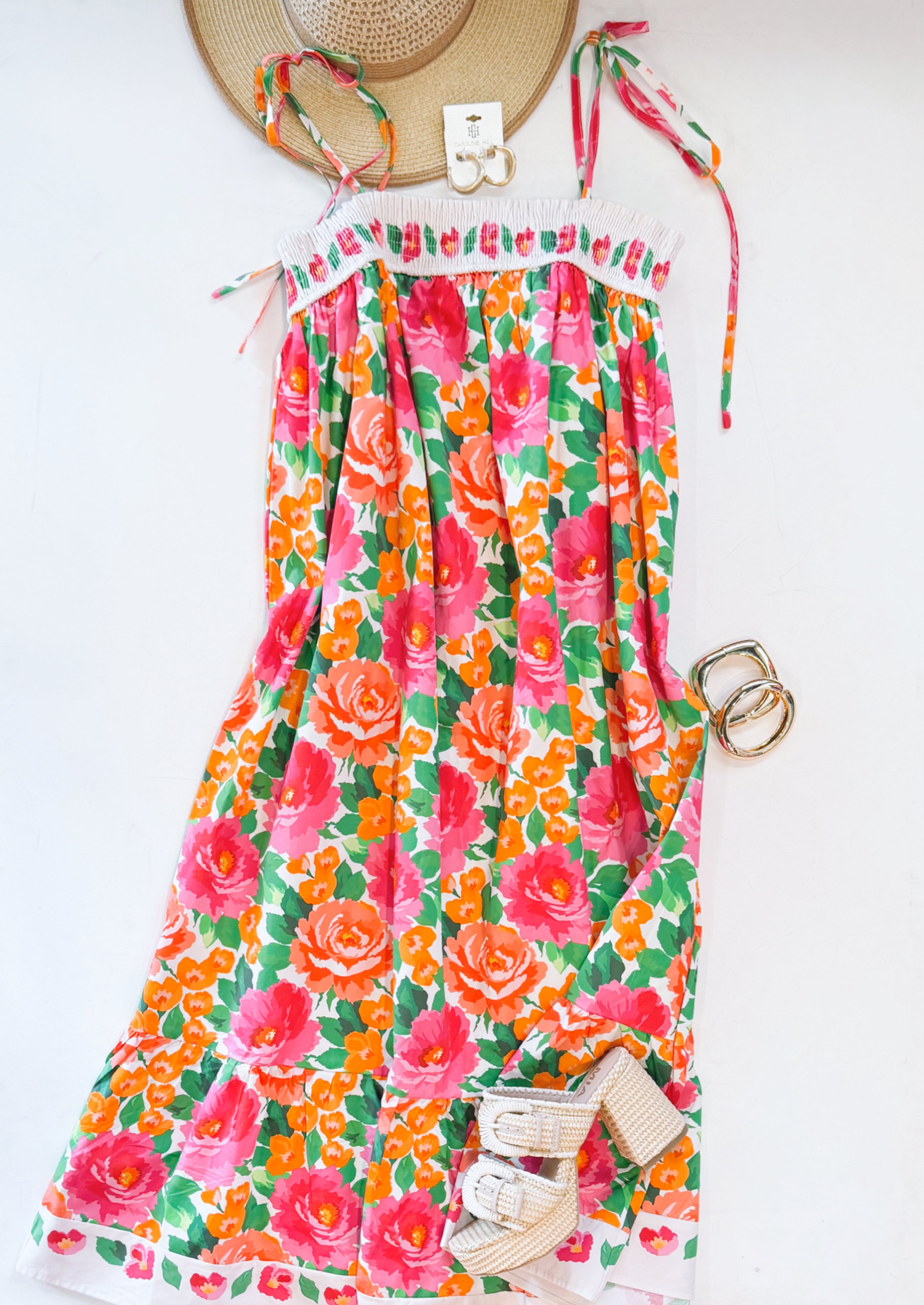 SPANISH ROSE MIDI DRESS