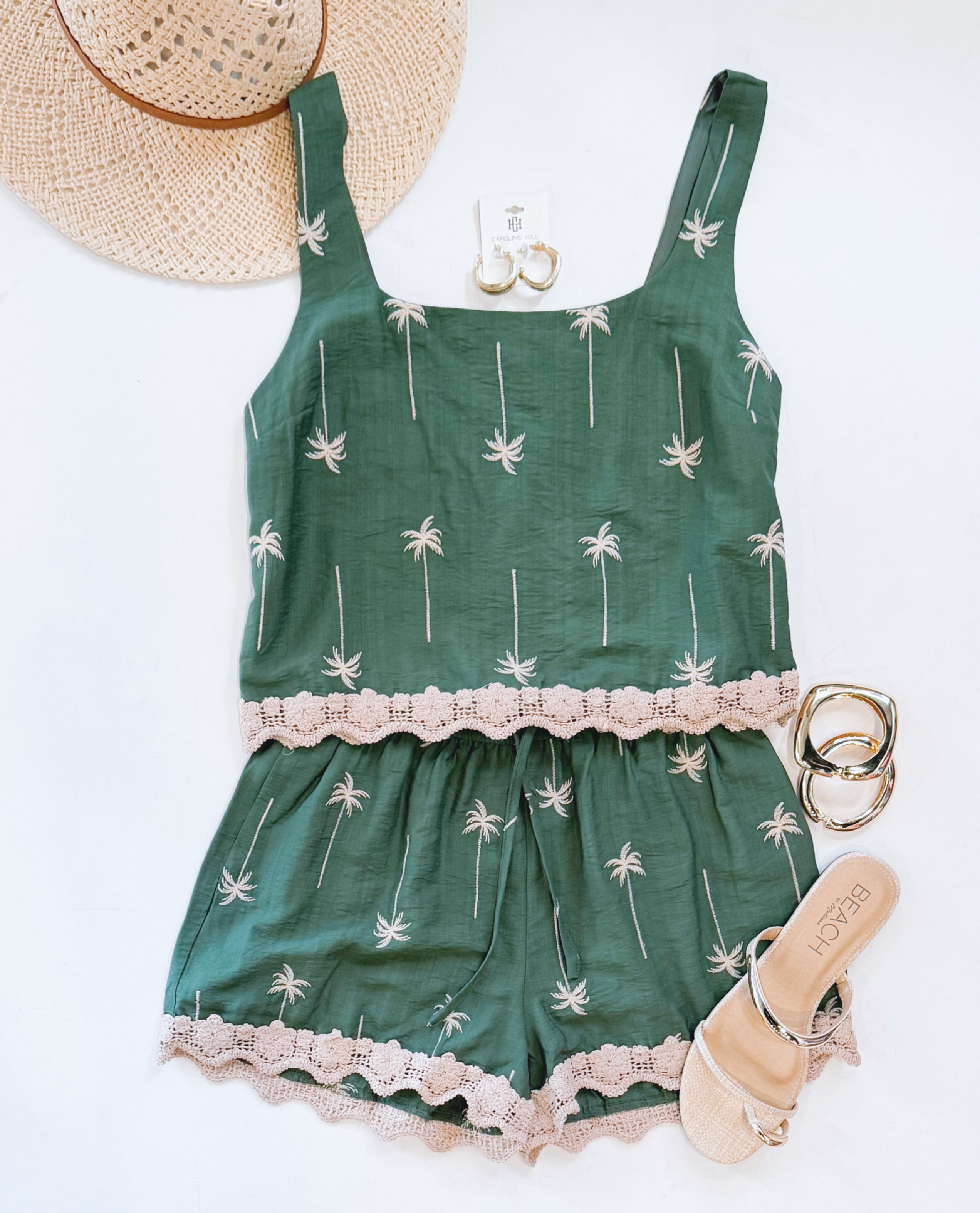 PANAMA PALM SHORT SET