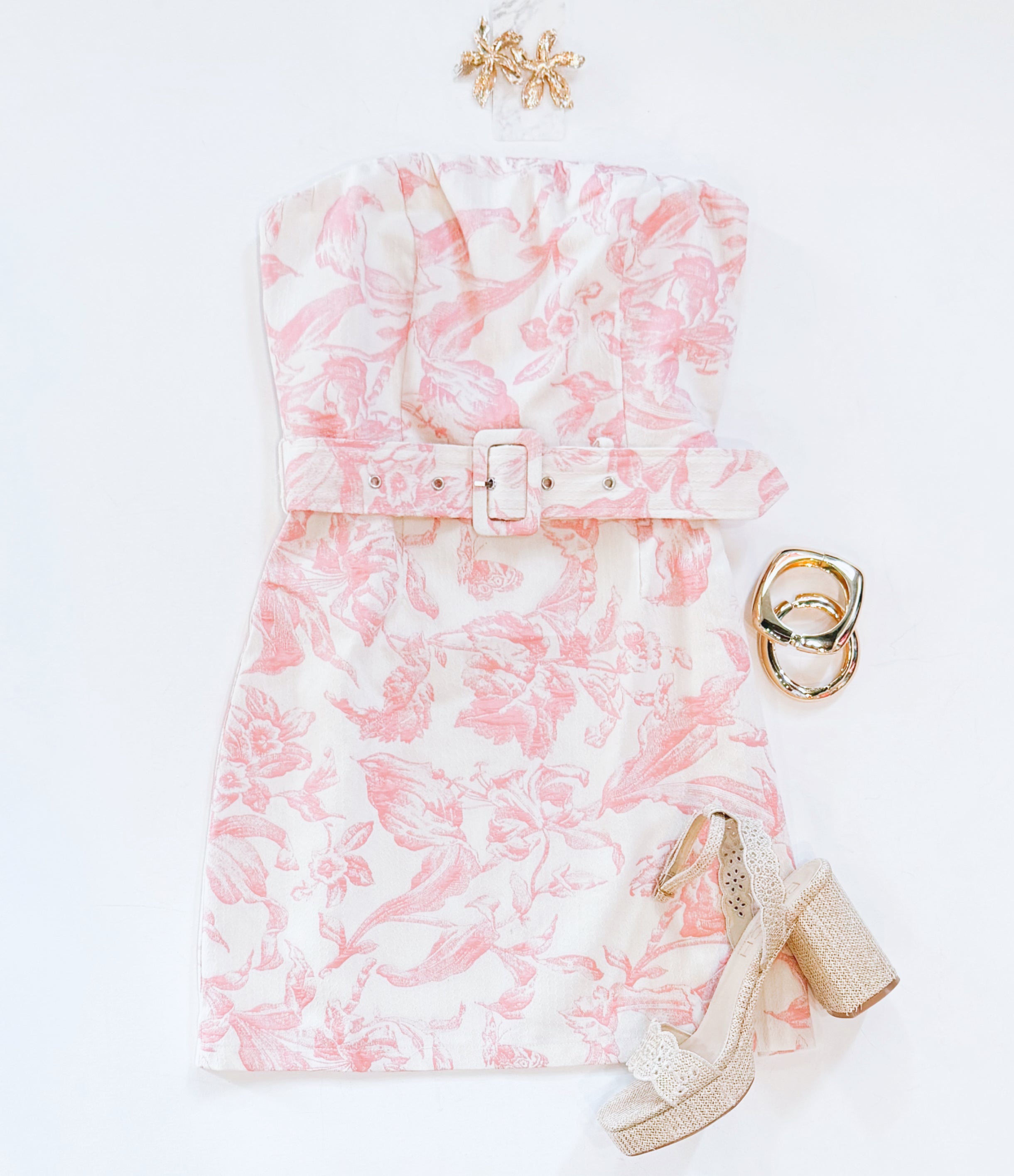 BUTTERFLIES STRAPLESS EVENT DRESS