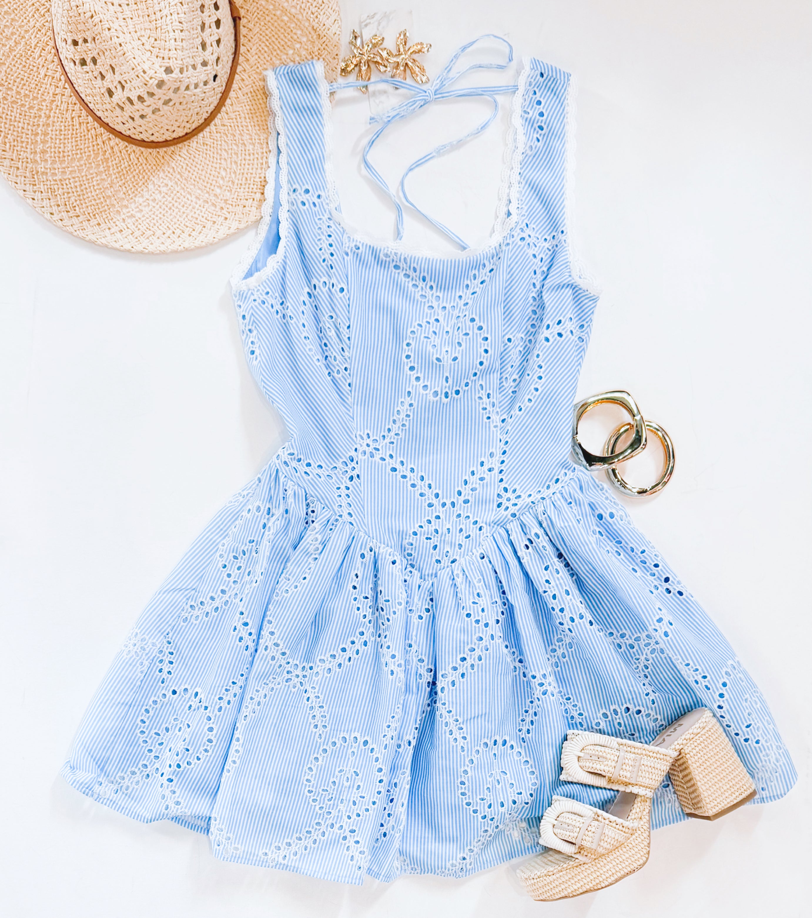 BABYDOLL PINSTRIPE DRESS