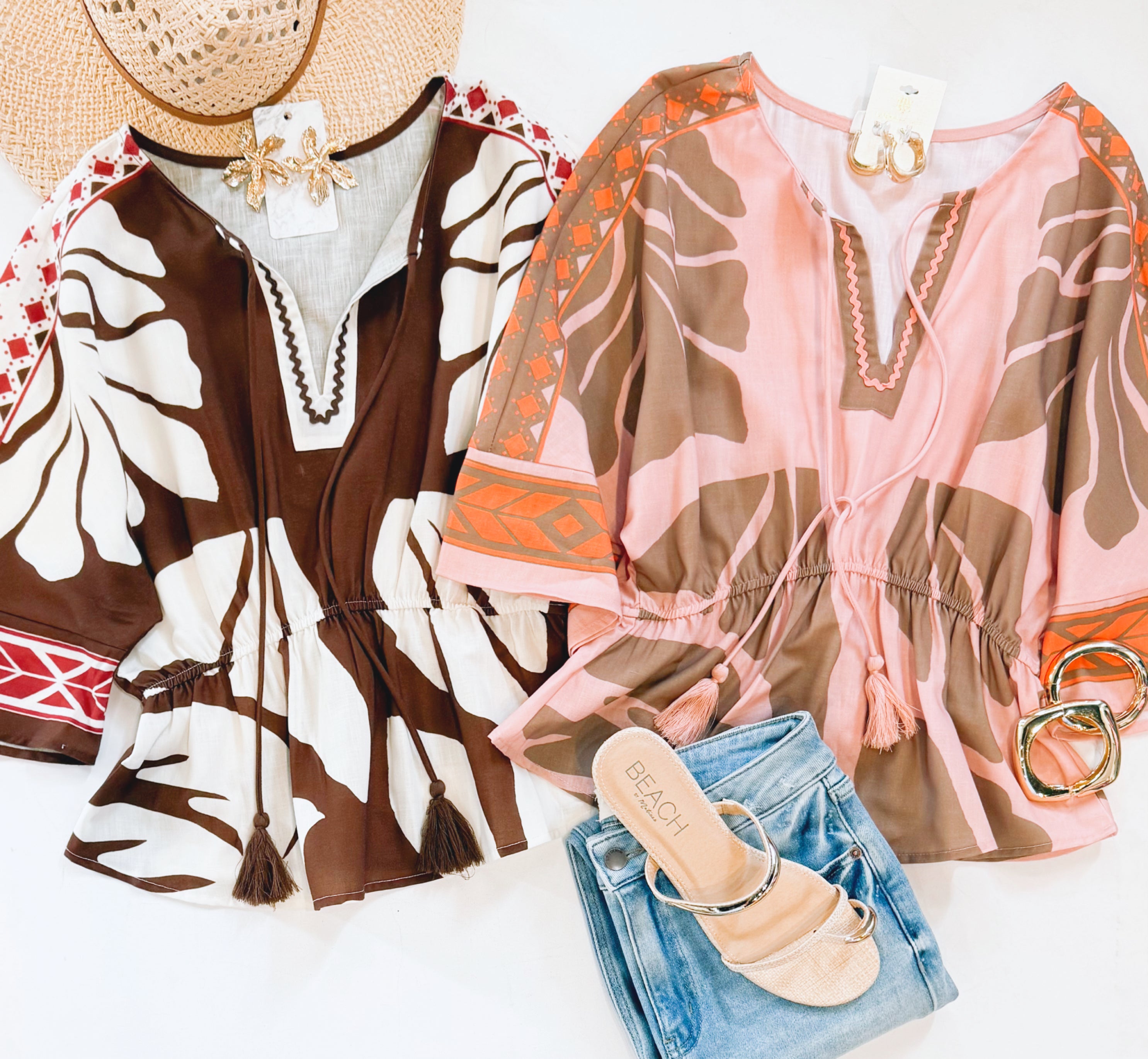 MAYAN CINCH TOP (PEACH)