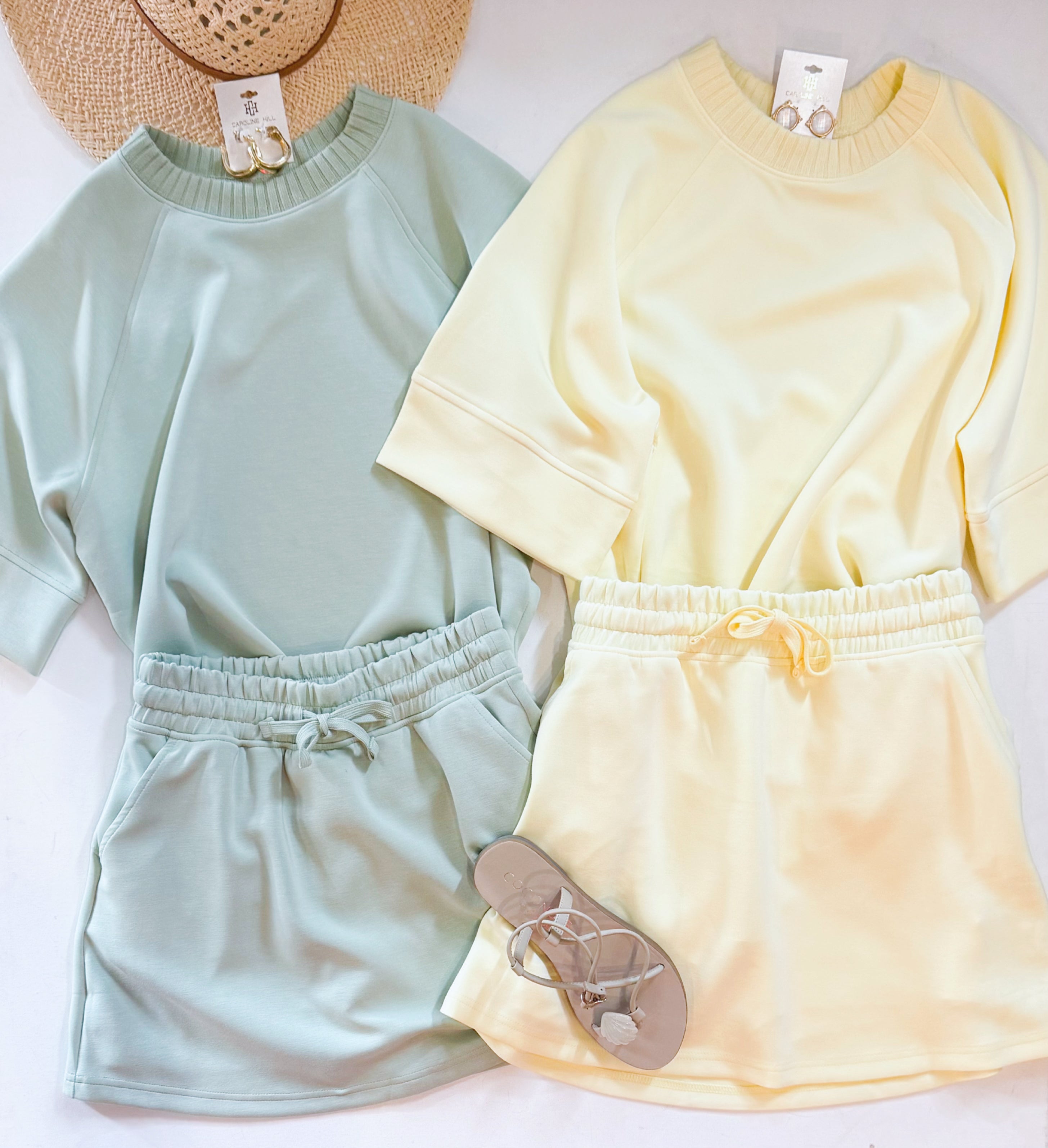 LIGHT LEMON CARPOOL SKORT SET