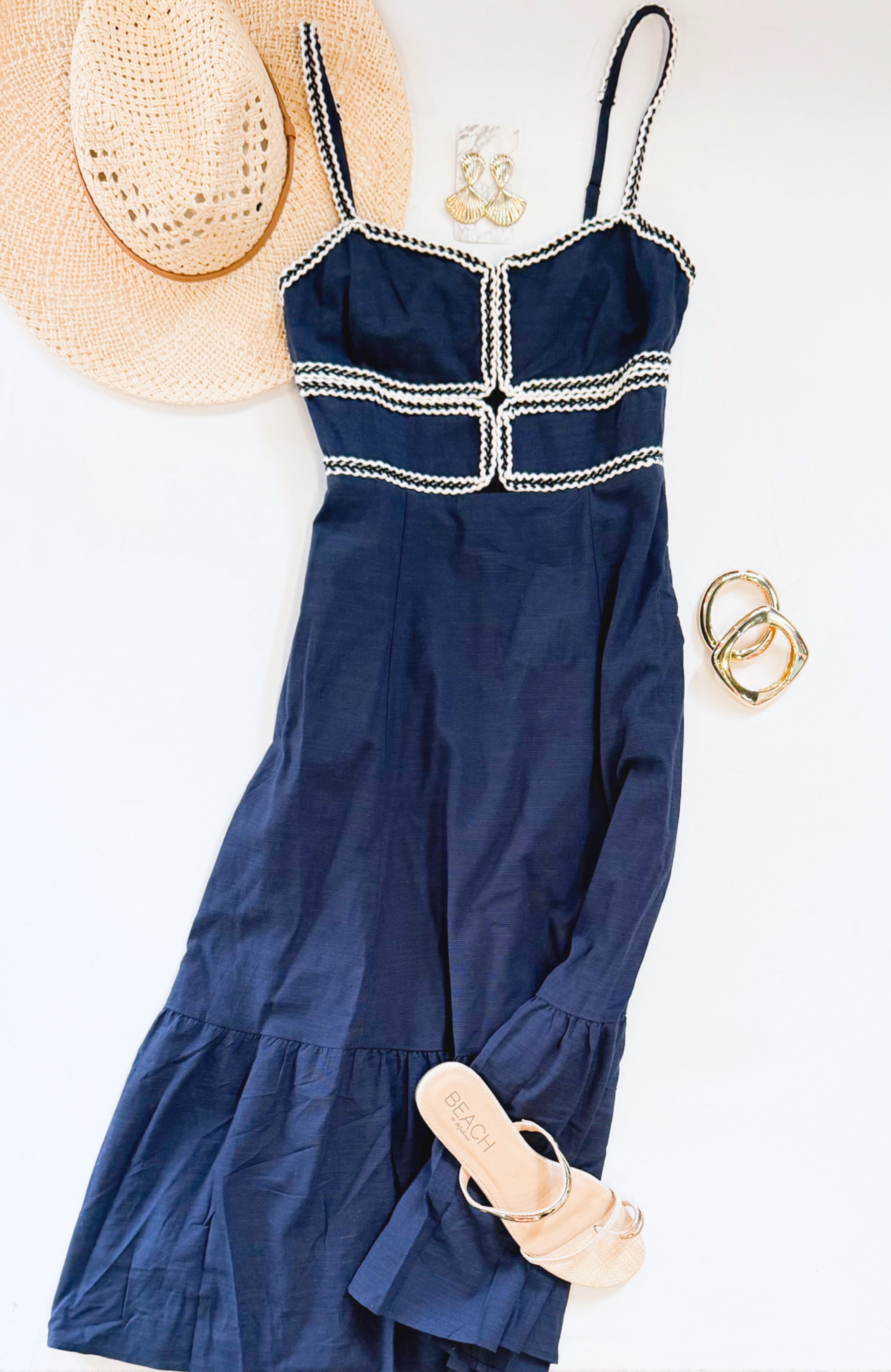 FIREWORK CUTOUT MIDI DRESS