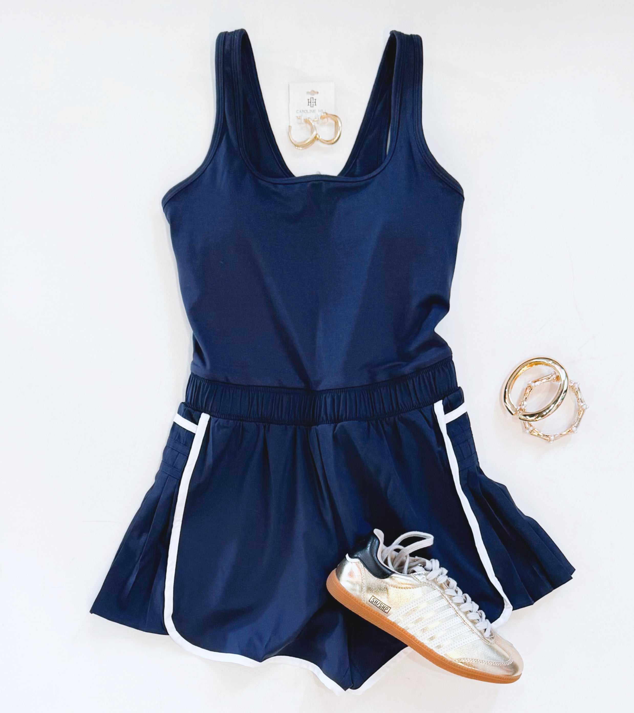 TENNIS CLUB ROMPER (NAVY)