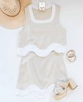 TIMELESS LINEN SCALLOP SET