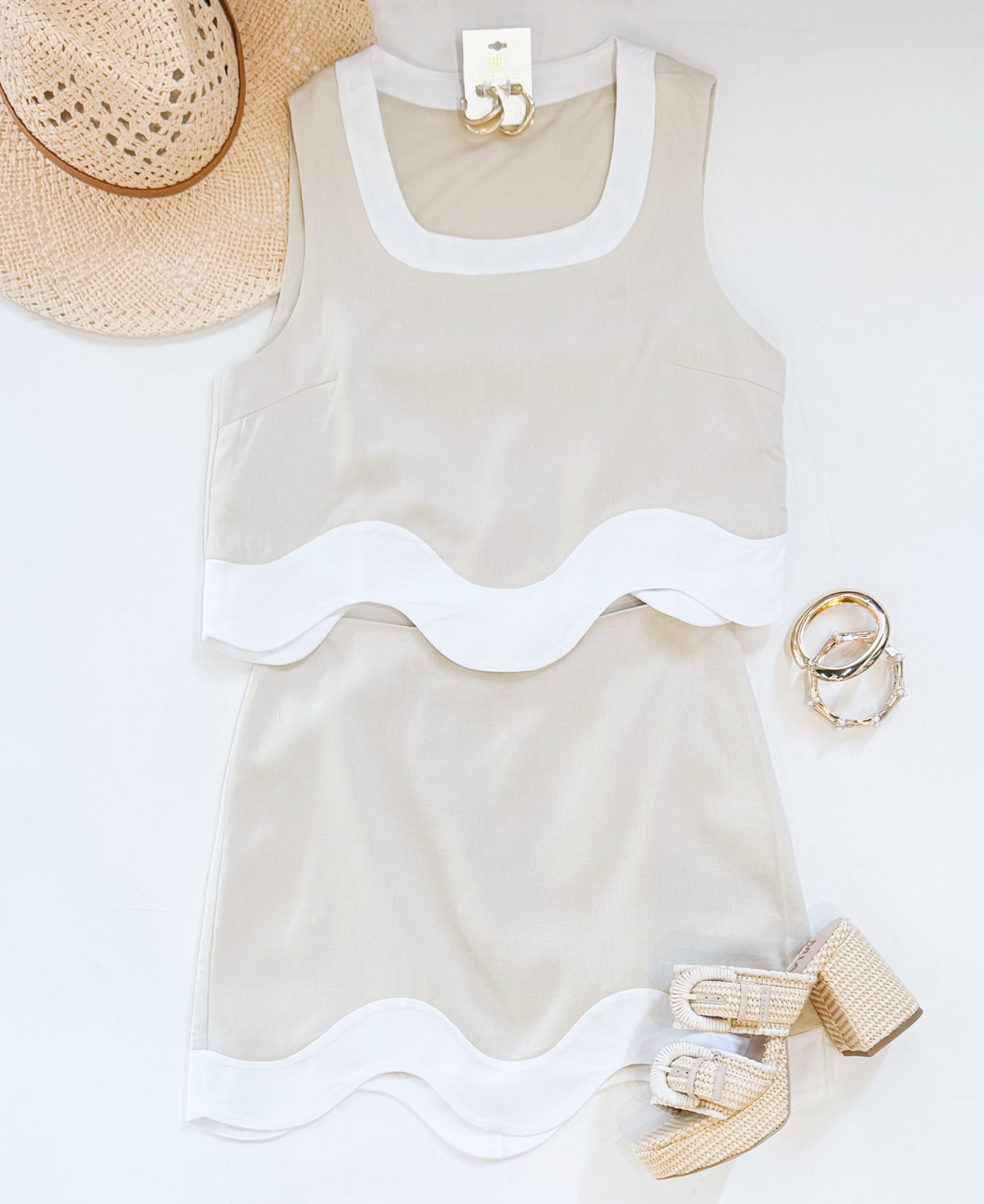 TIMELESS LINEN SCALLOP SET