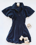 "FLATTER ME" DRESS (NAVY)