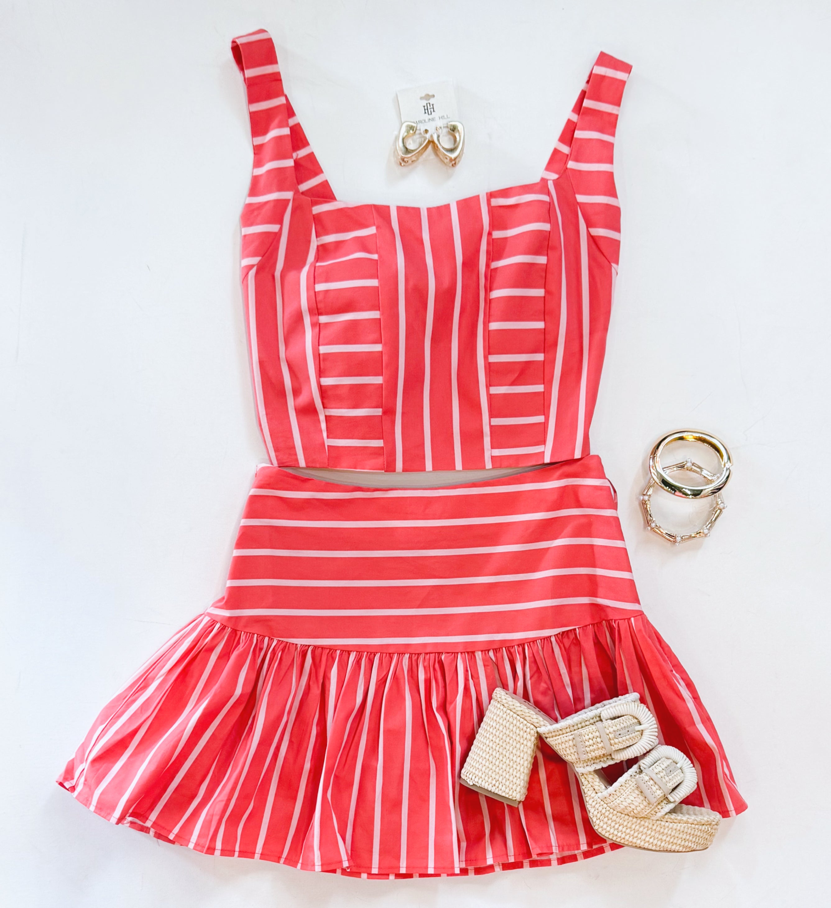 FADED CORAL SKIRT SET