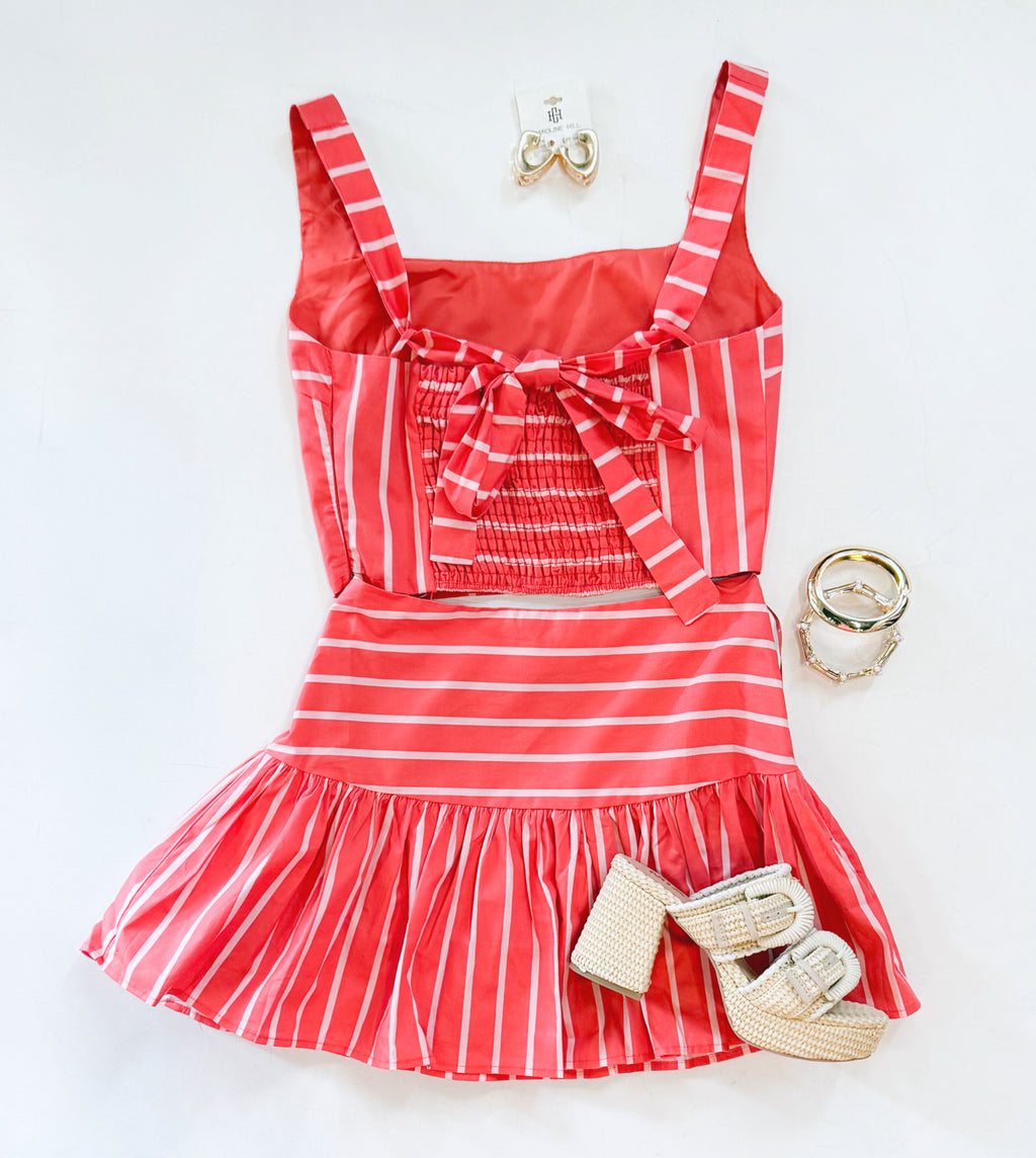 FADED CORAL SKIRT SET