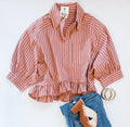 PEACHES RUFFLE BUTTONDOWN