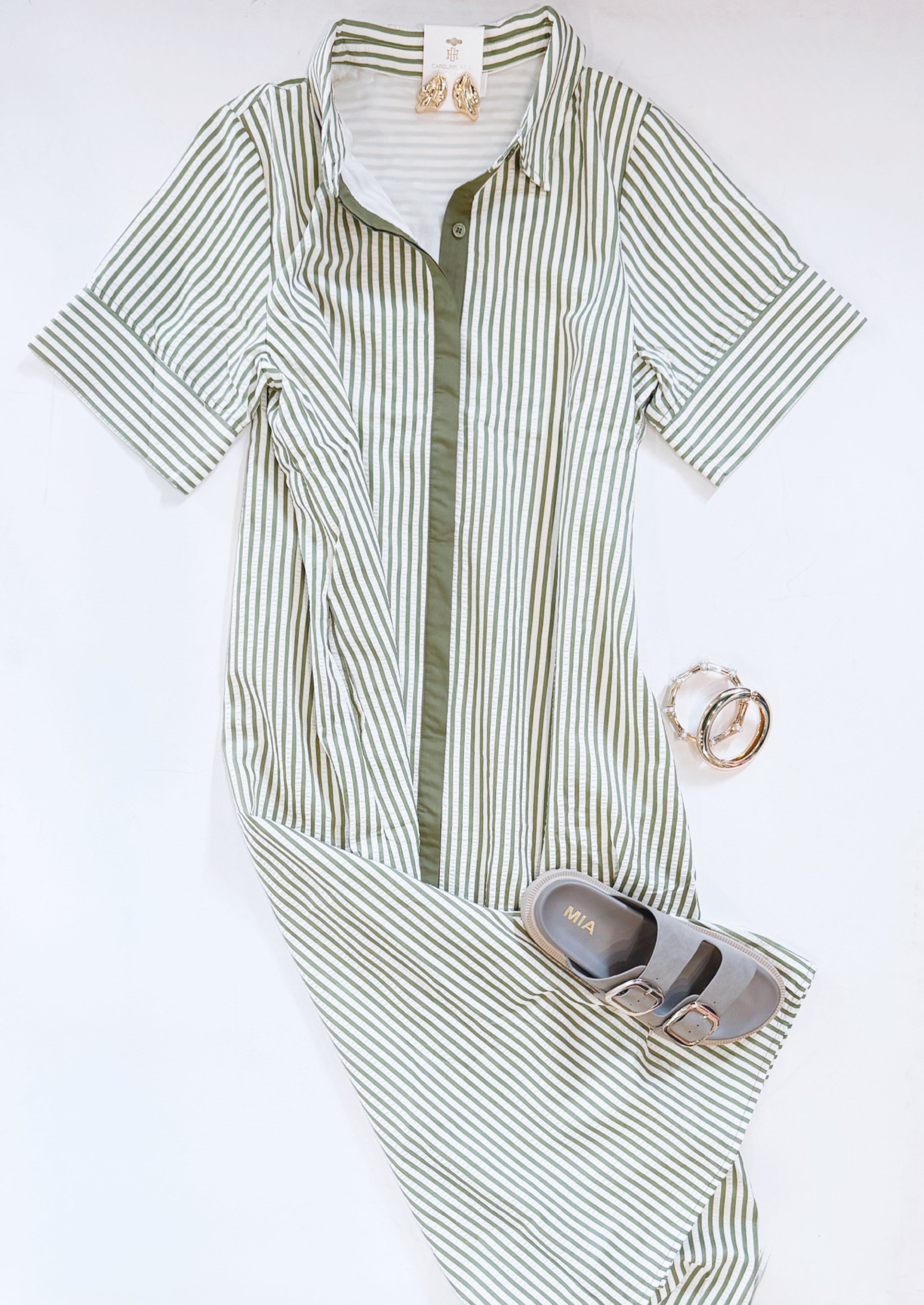GOING GREEN STRIPE MIDI