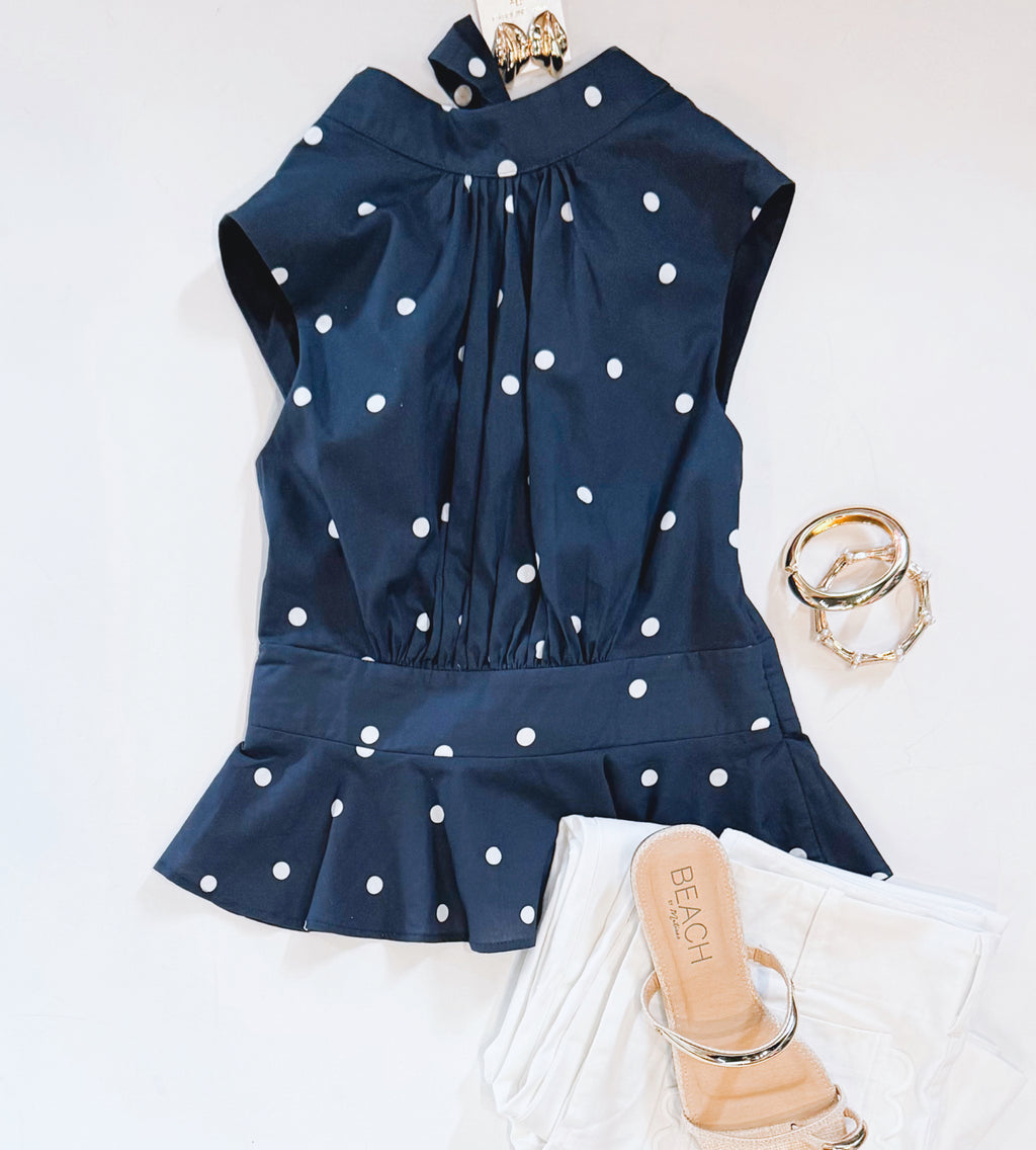 SAILS UP PEPLUM TOP