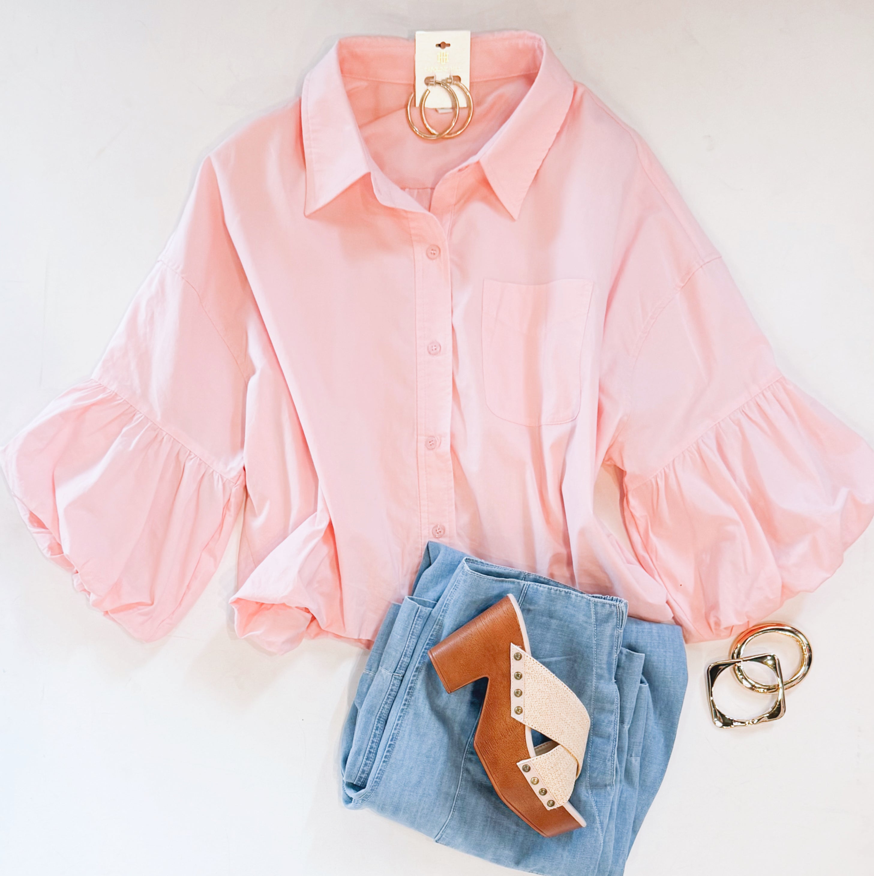 POWDER PINK BUTTONDOWN