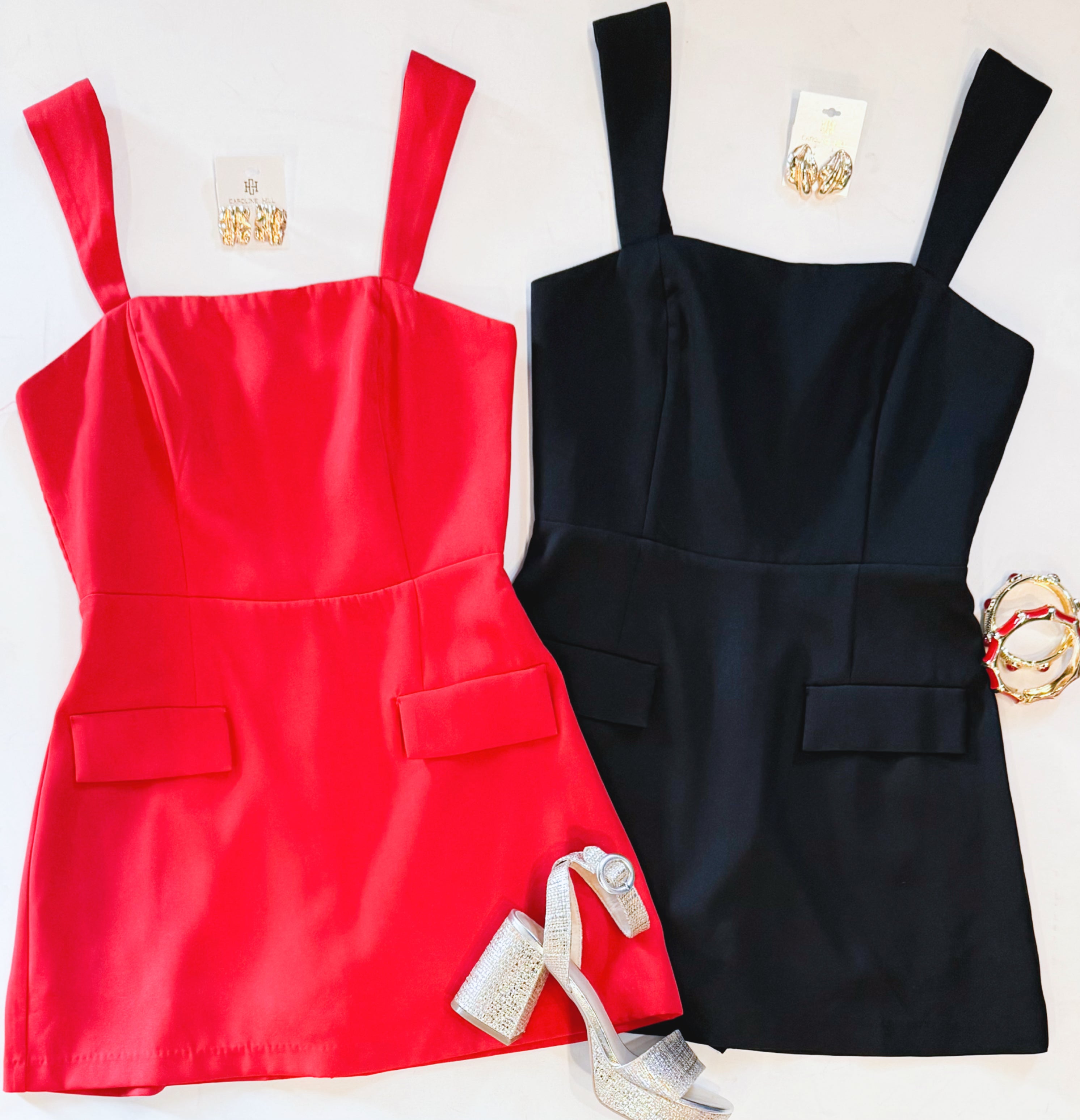 CHAMPAGNE SATURDAY ROMPER-DRESS (BLACK)