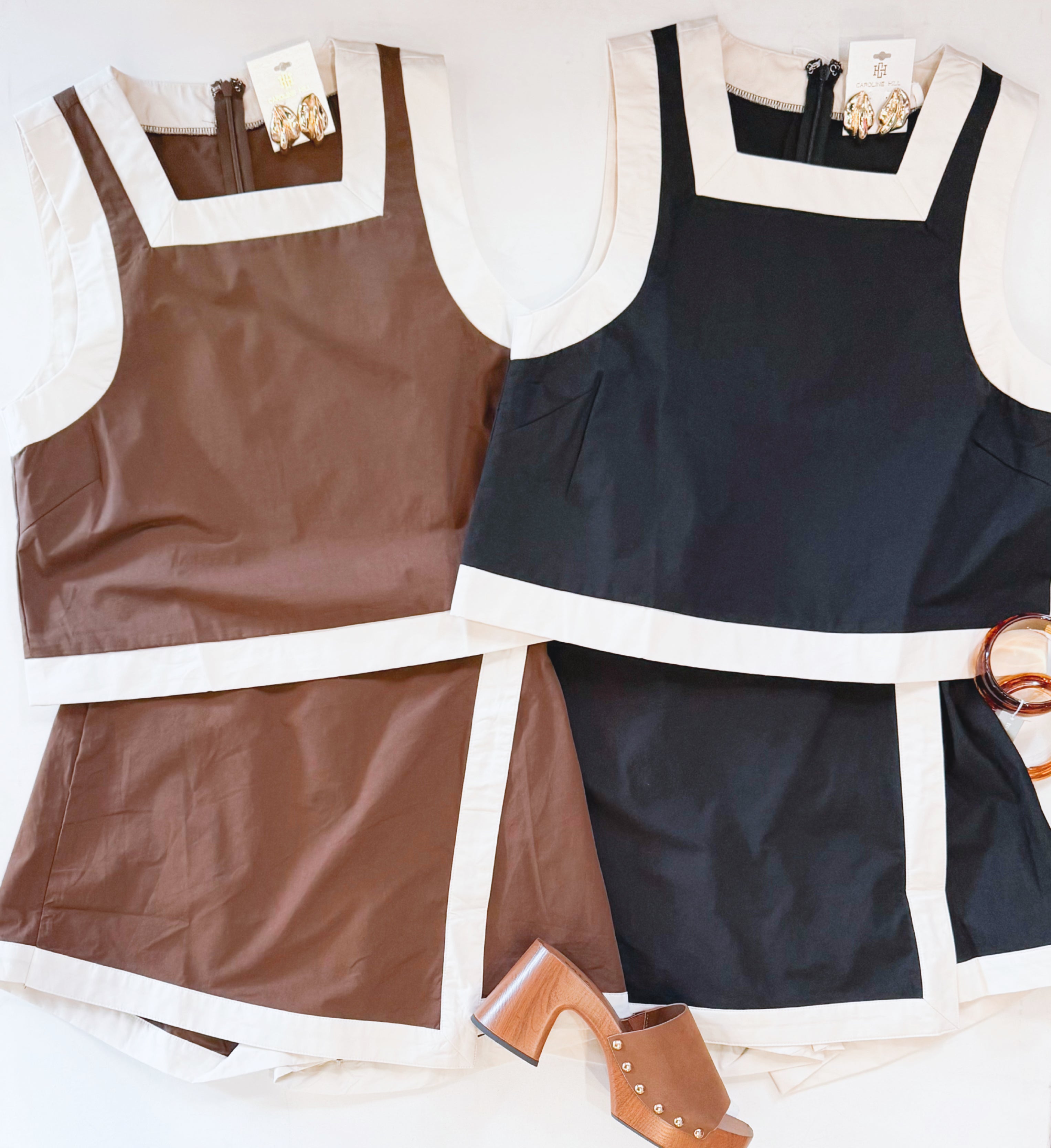 AFTERNOON WALKS SKORT SET (BLACK)