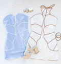 GAMEDAY QUEEN HALTER DRESS (POWDER BLUE)
