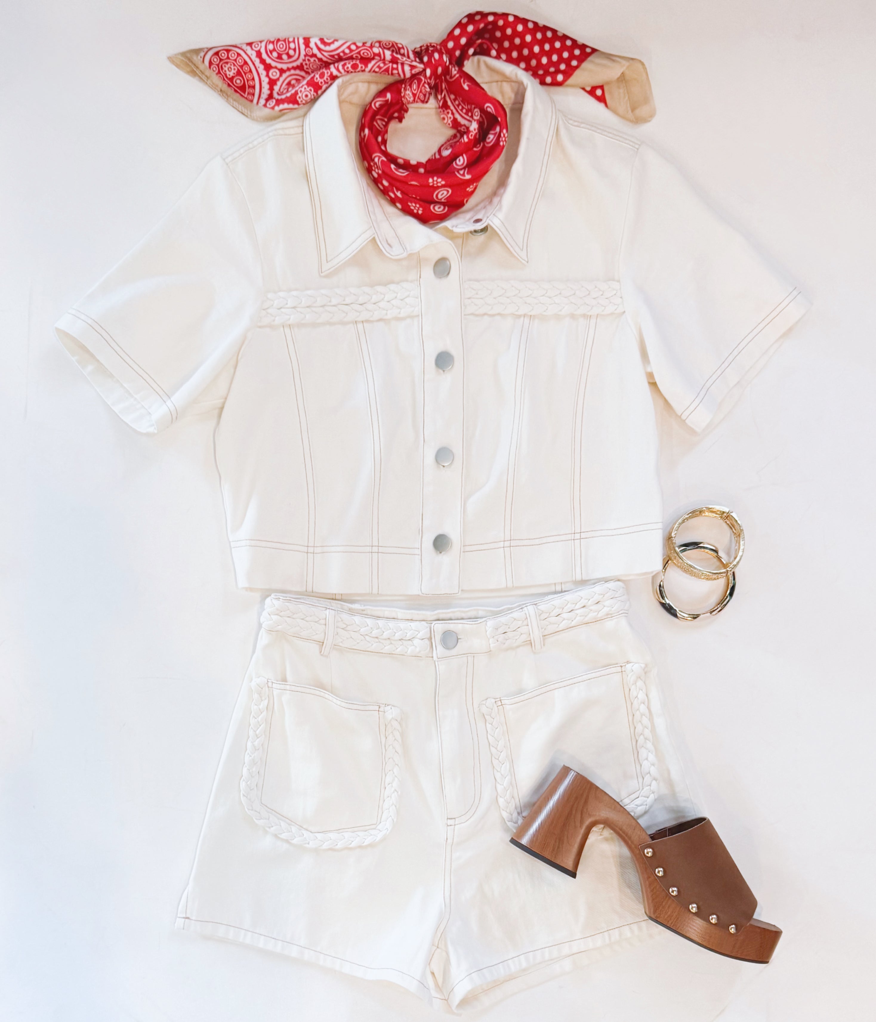 DOWN HOME DENIM SHORT SET