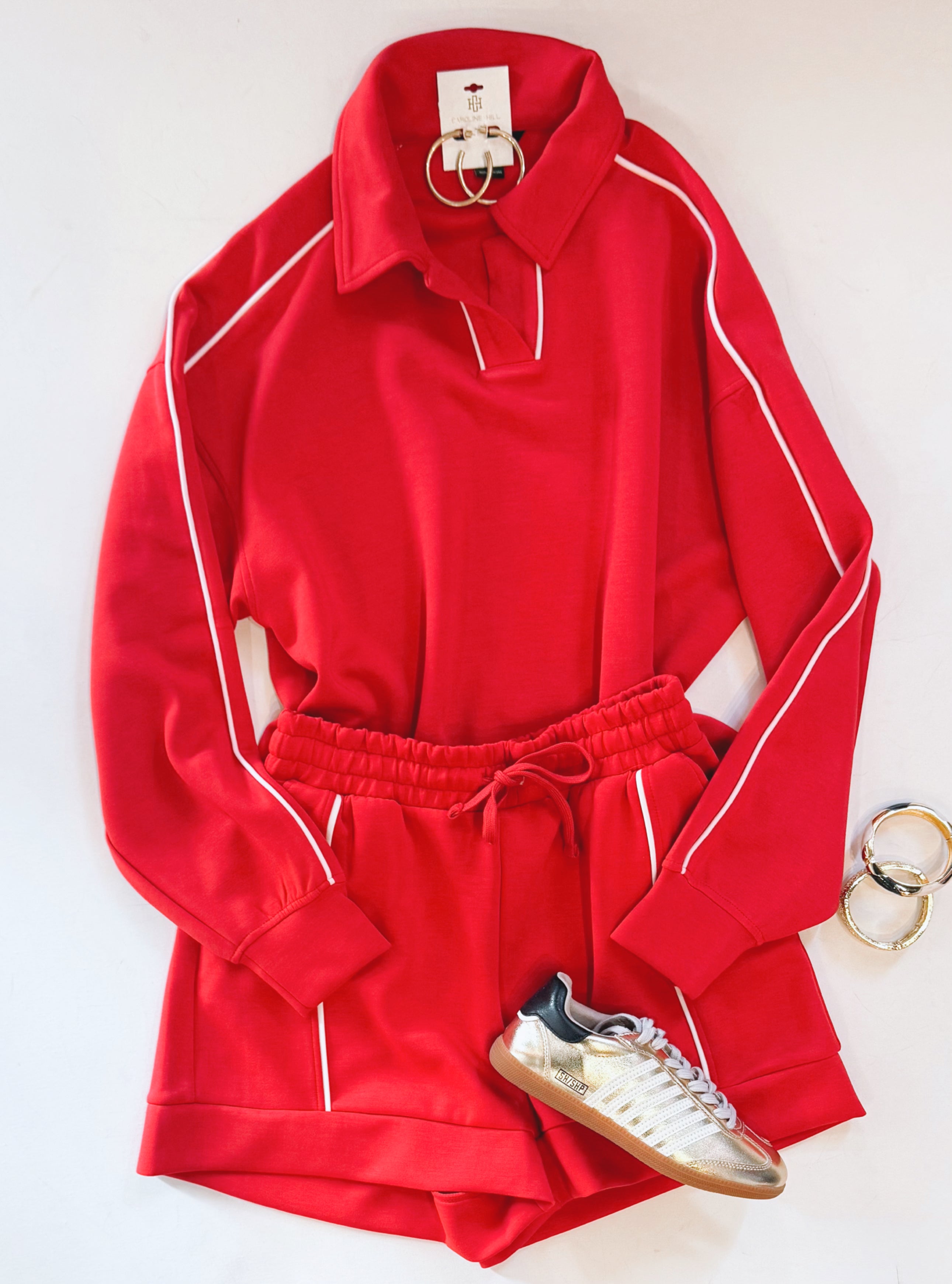CARPOOL SHORT SET (CHERRY RED)