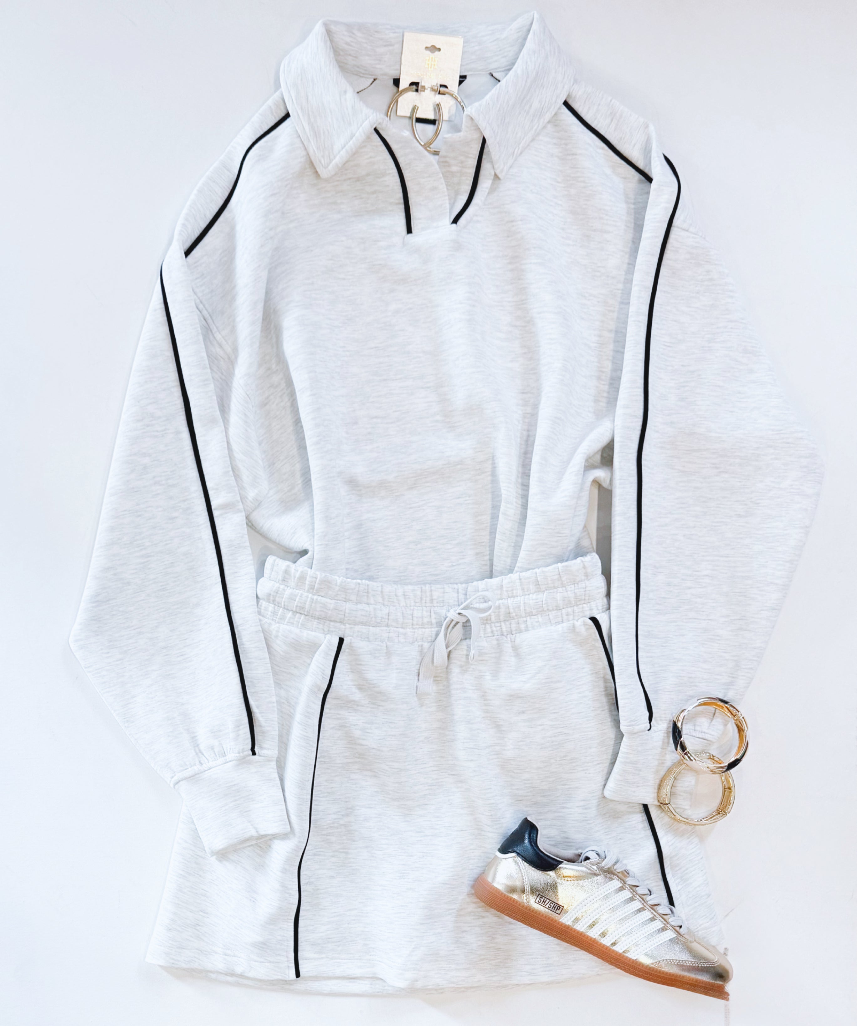 CARPOOL SKORT SET (HEATHER GRAY)