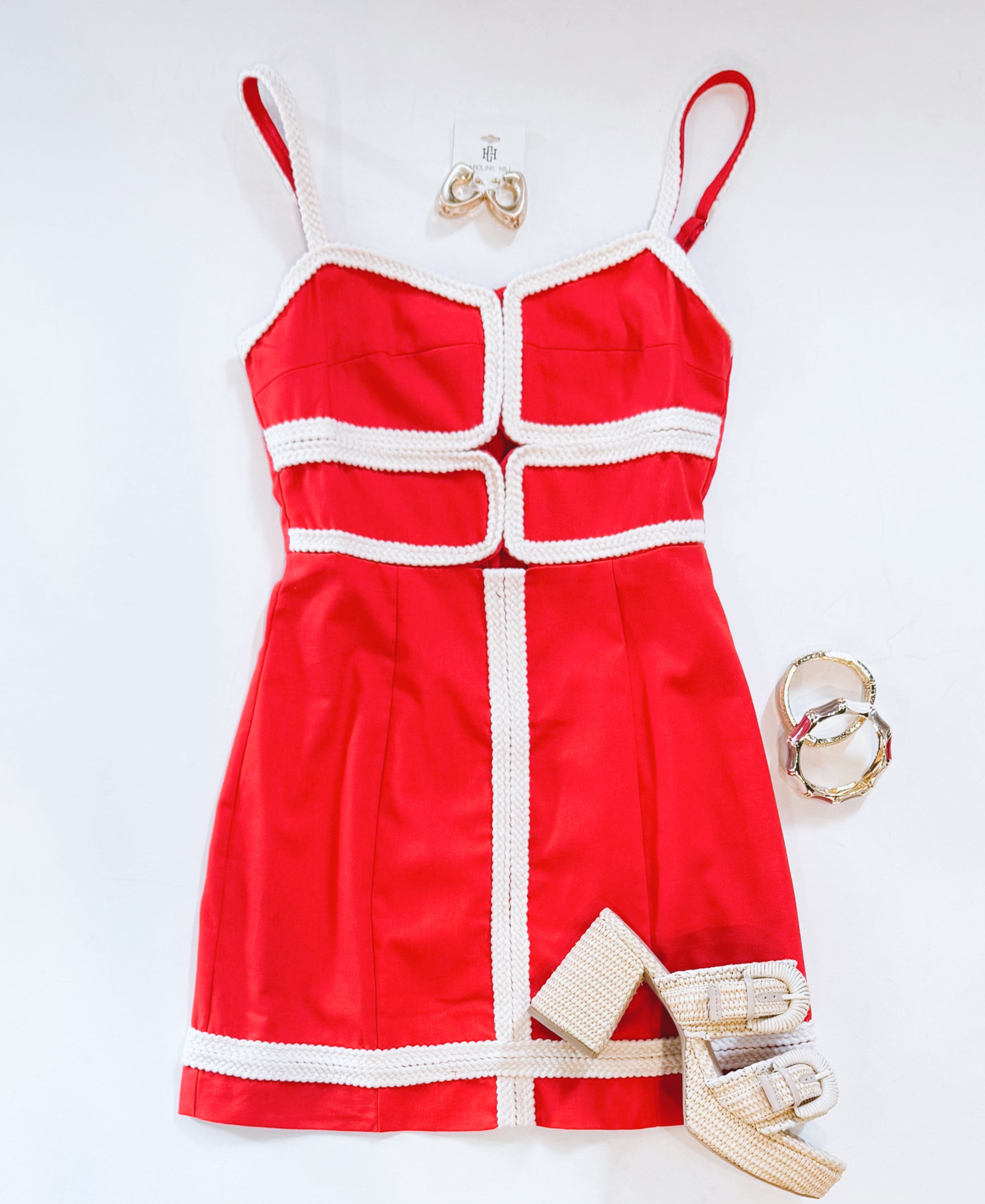 TOP STITCH CUTOUT DRESS