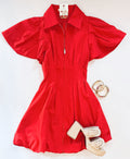 FLATTER ME DRESS (CRIMSON)