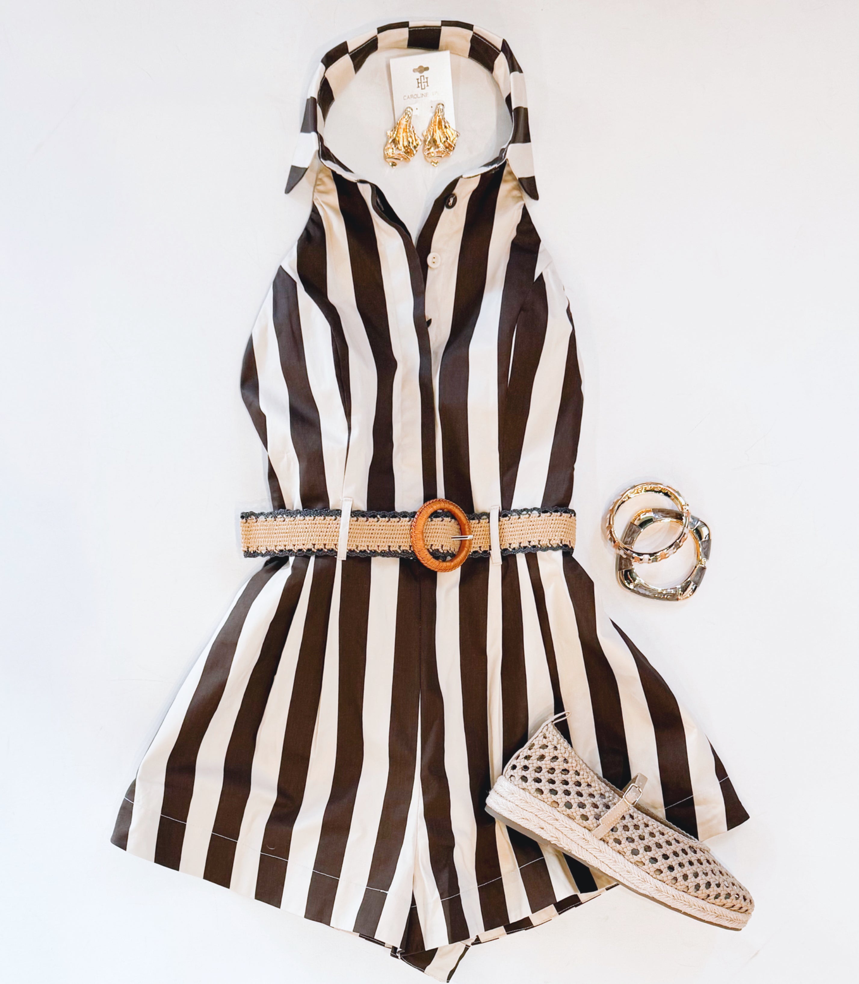 ANOTHER ROUND BELTED ROMPER