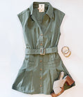 FAN CLUB BELTED DRESS (OLIVE)