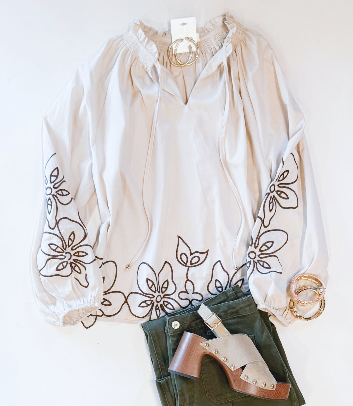 FAVORITE DAY EMBROIDERED TOP