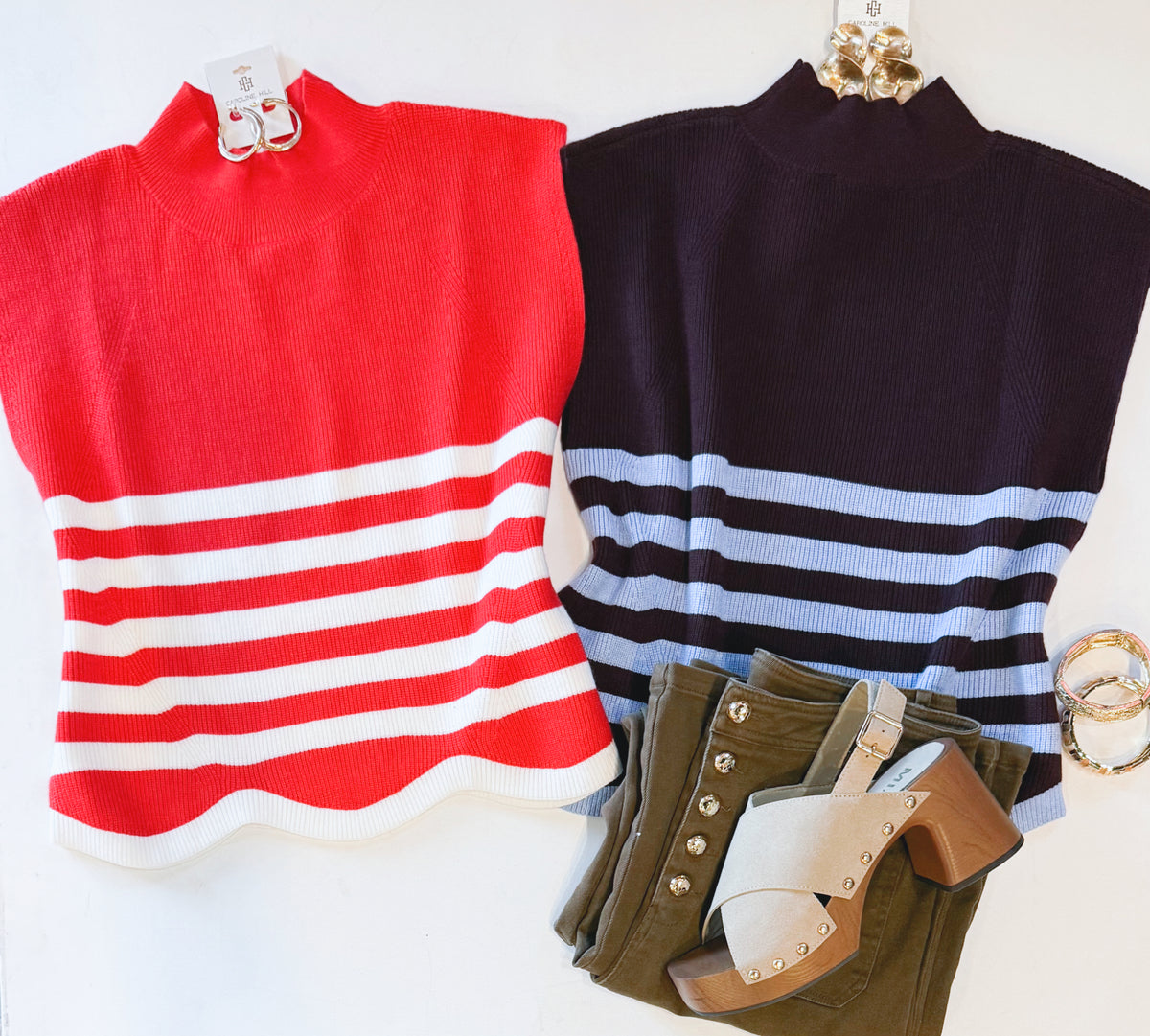 GO TEAM SLEEVELESS KNIT (CHERRY)