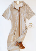 RICH CARAMEL STRIPE MIDI