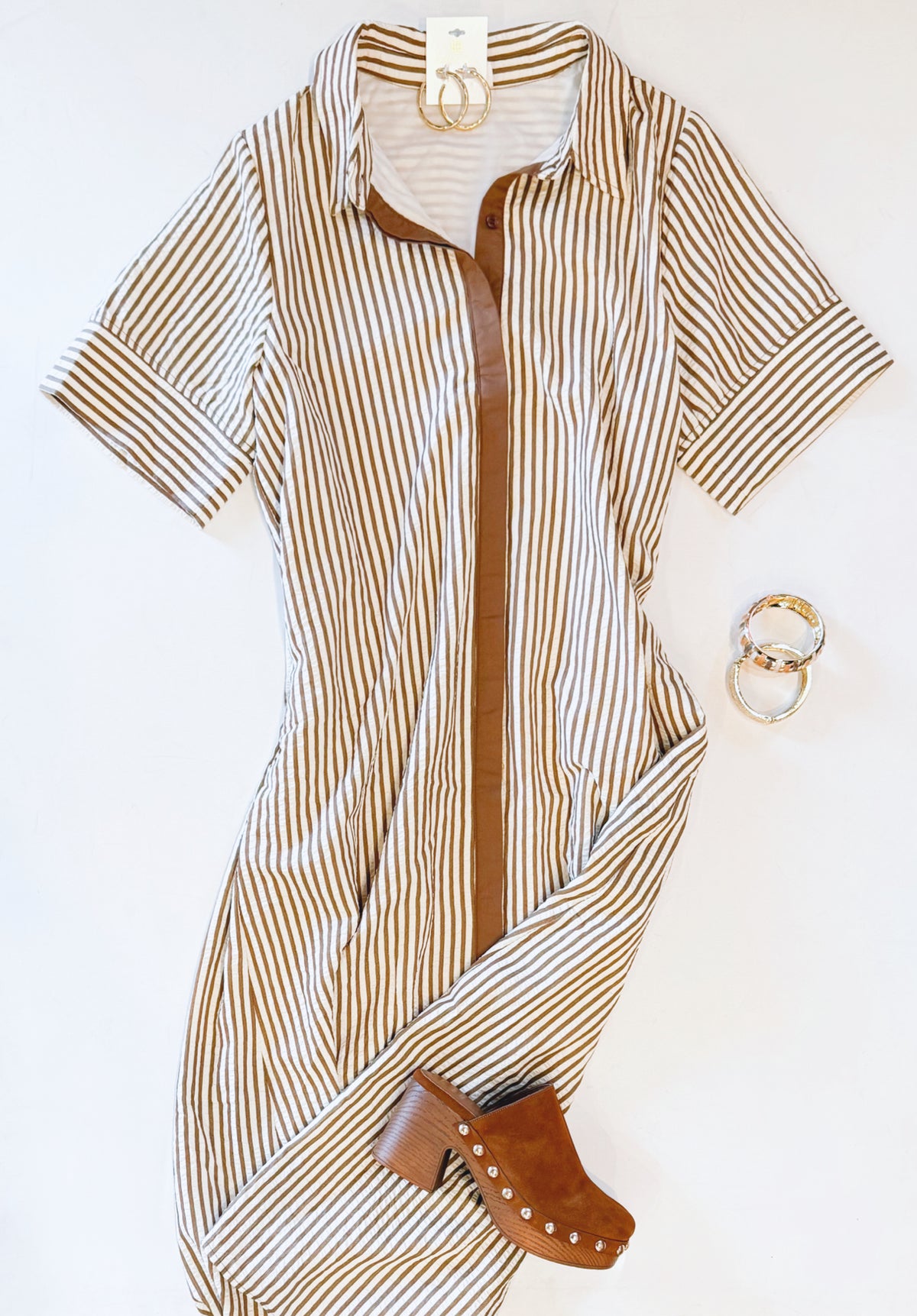 RICH CARAMEL STRIPE MIDI