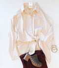 ECRU WRAP BUTTONDOWN