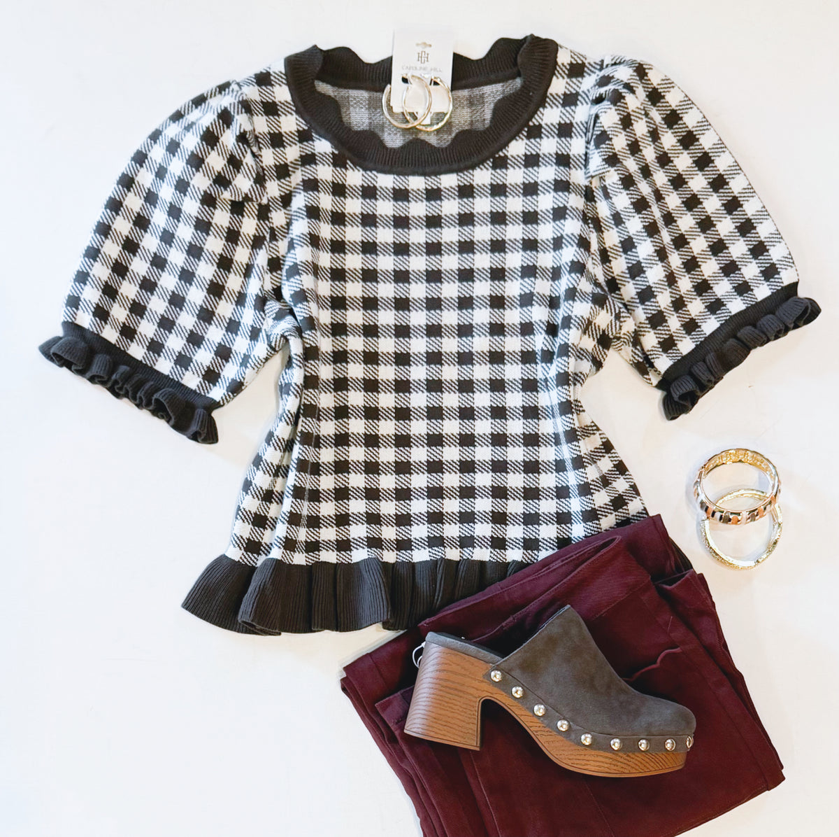 CHECKMATE CHOCOLATE KNIT