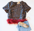 FANCY LEOPARD DINNER TOP