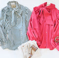 OFFICE PARTY BOW BLOUSE (PINK/RED)