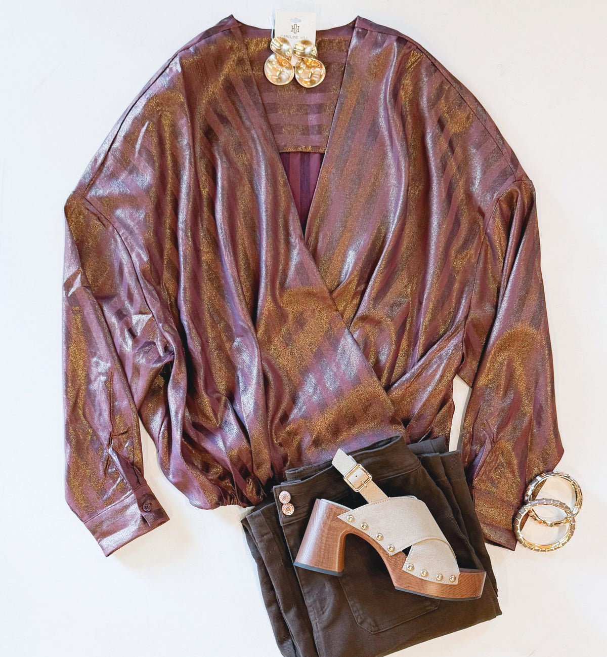BURGUNDY SHIMMER DATE TOP